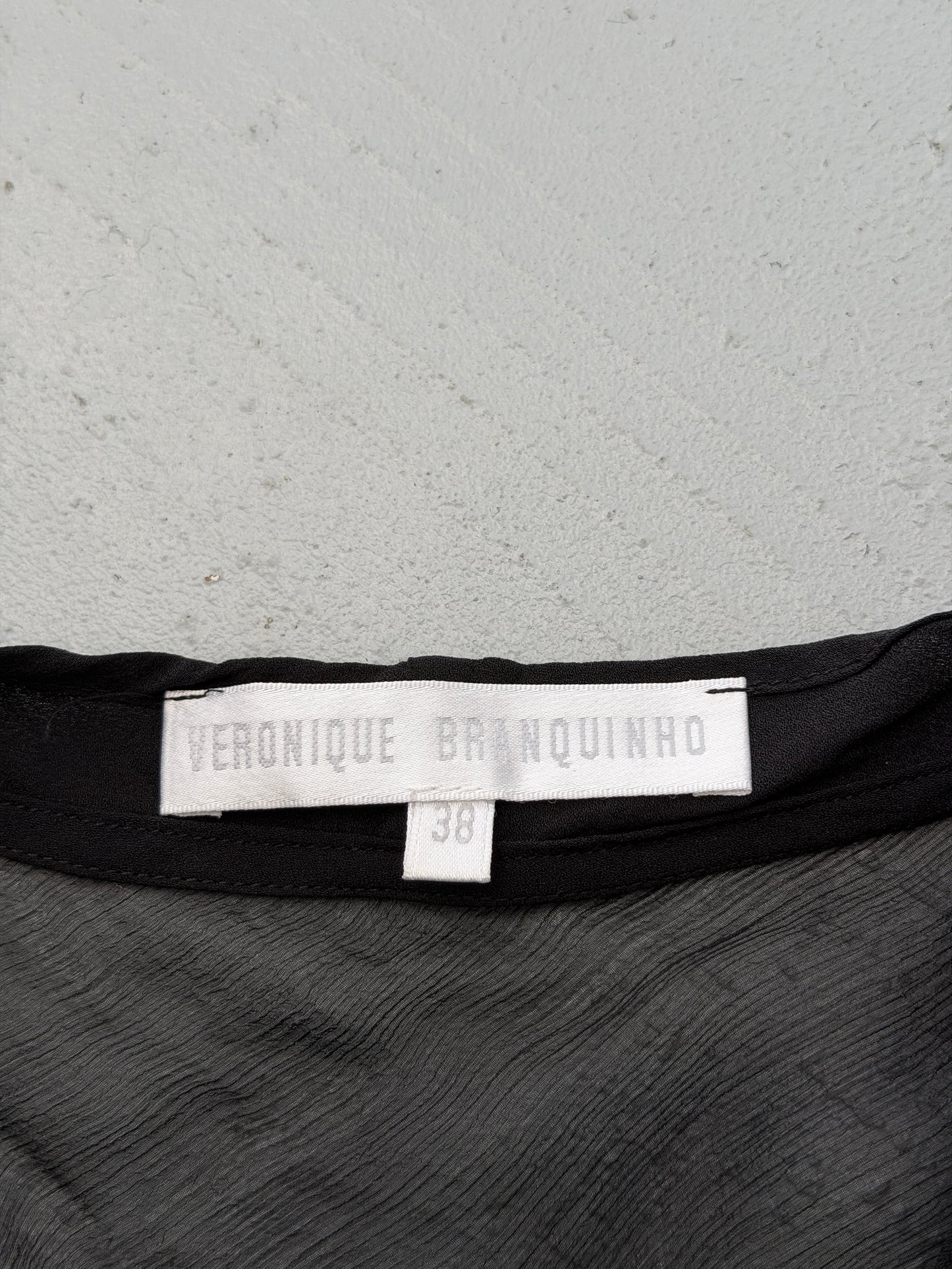 veronique branquinho 1990s black silk layered top