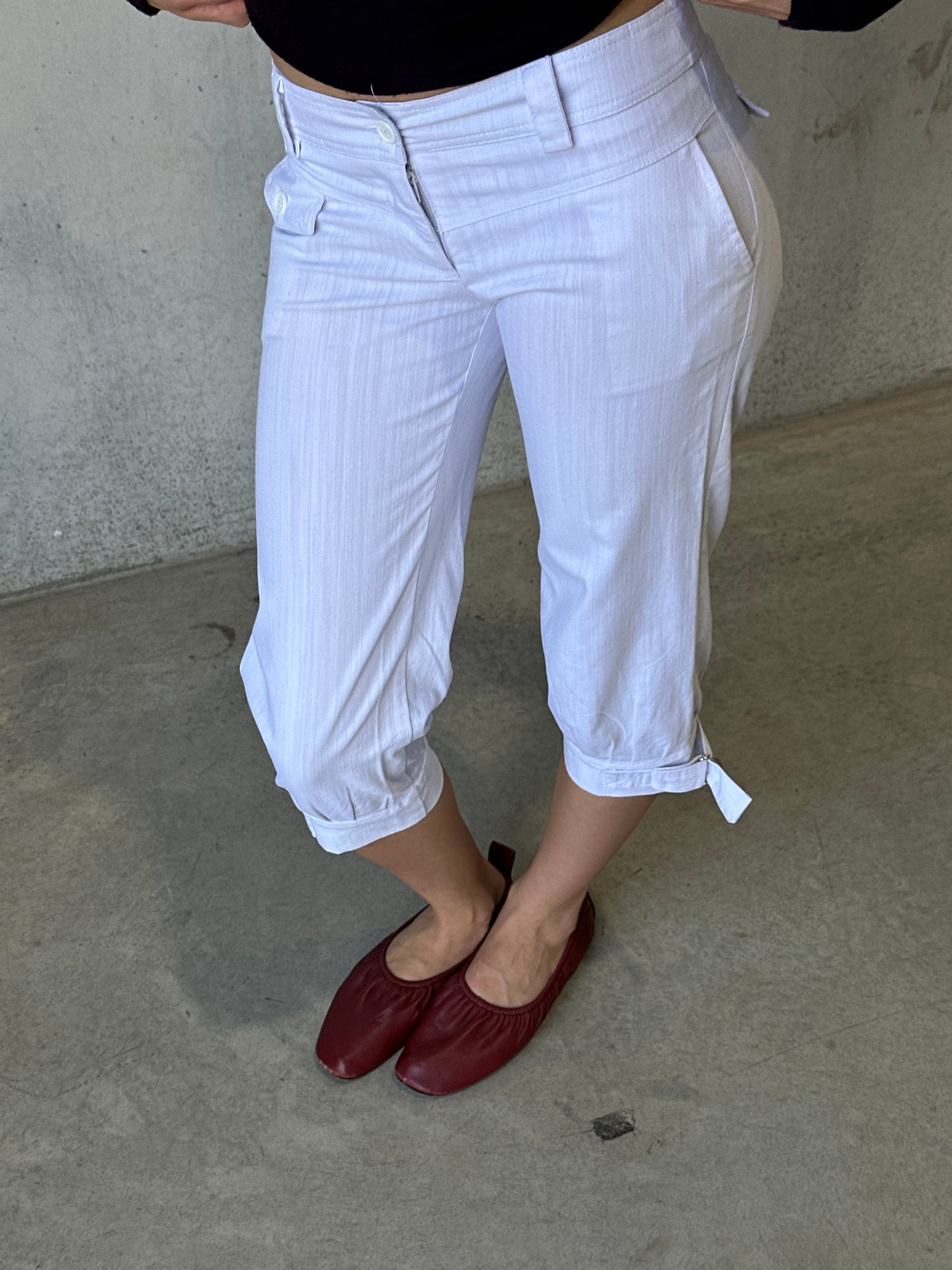 vintage buckle capri pants