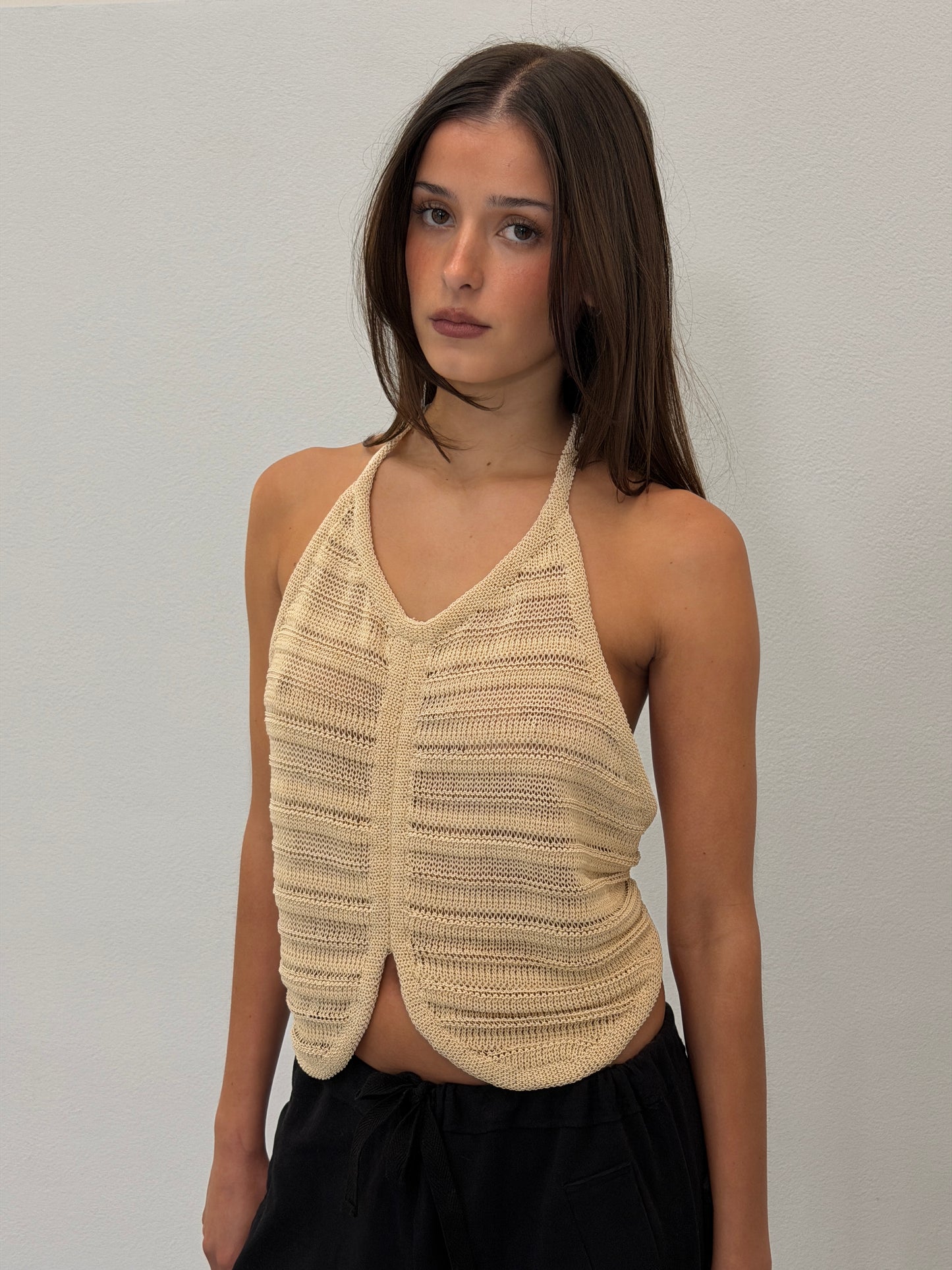 emporio armani 1990s racer back twist top