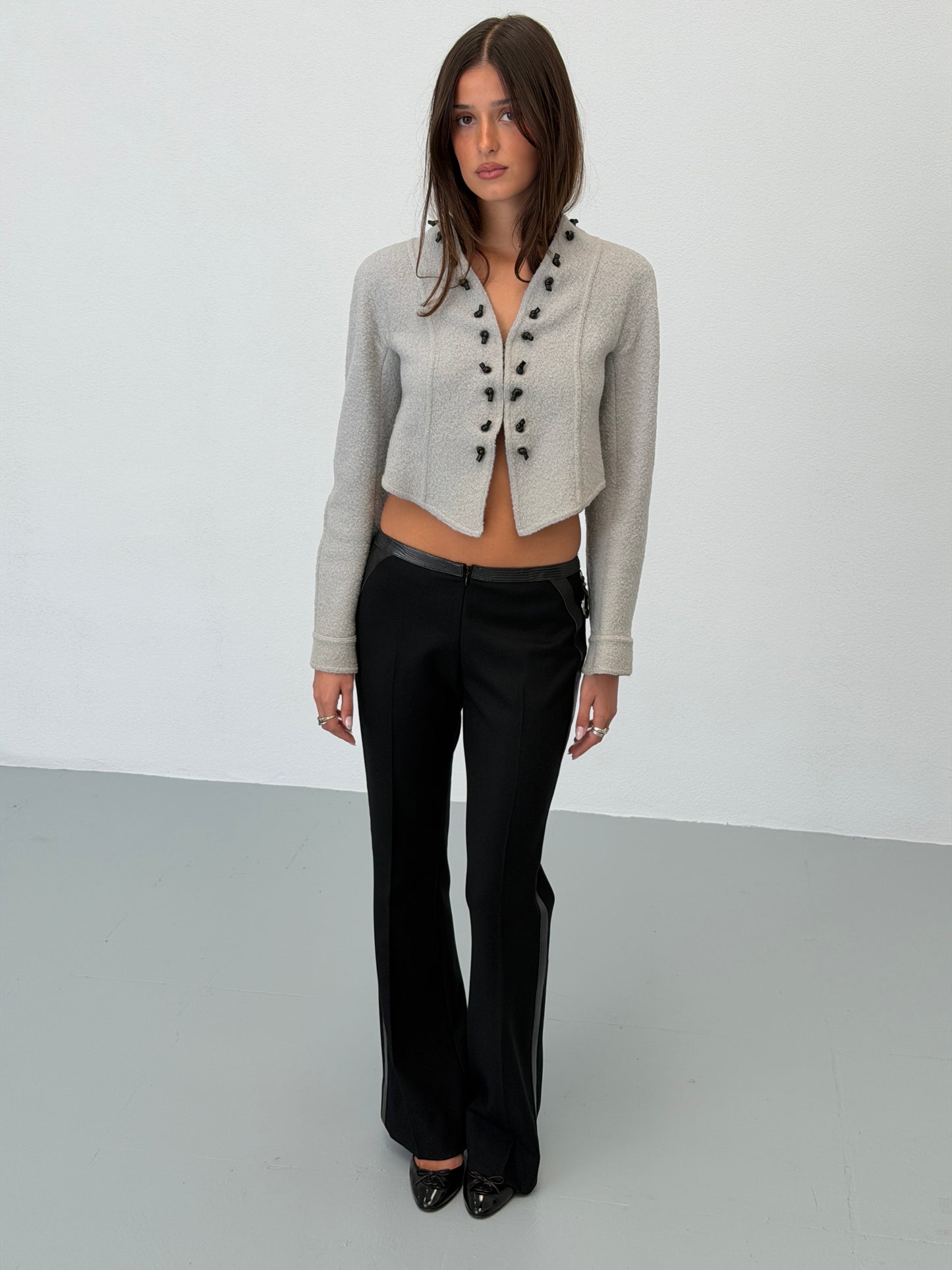 fendi fall 2003 leather wool pants
