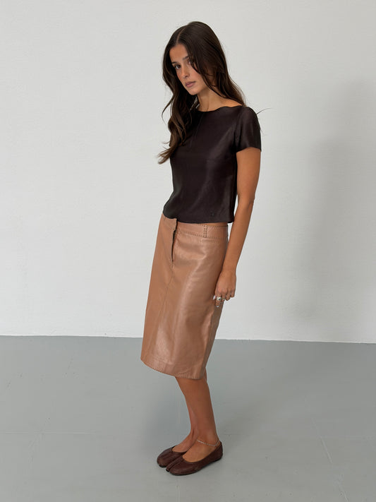 (rare) fendi fall 2003 leather skirt
