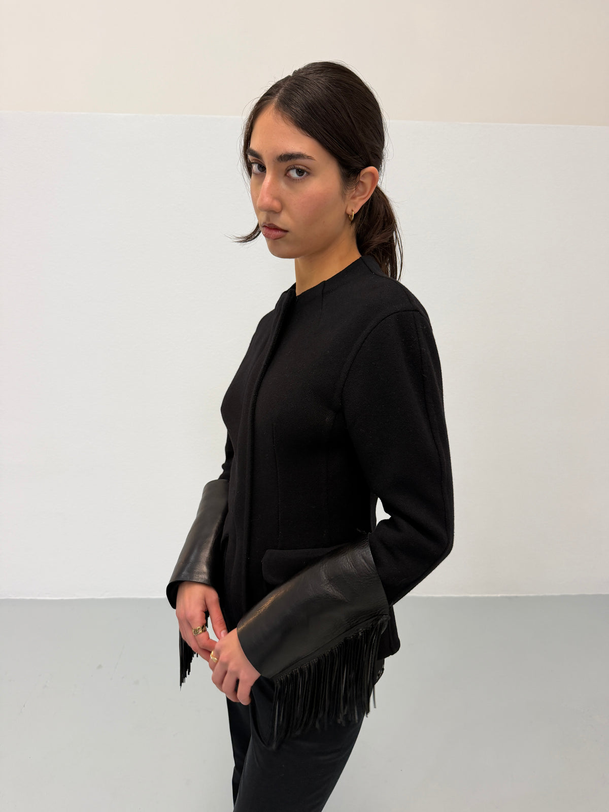 ermanno scervino 1990s leather fringe jacket