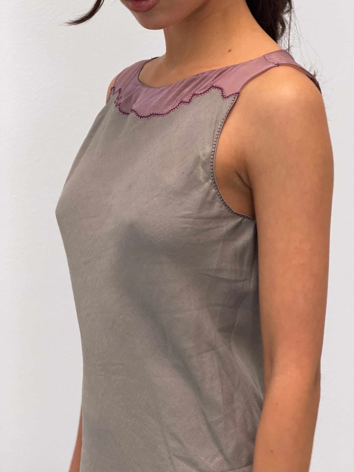 prada spring 1998 lavender trim dress