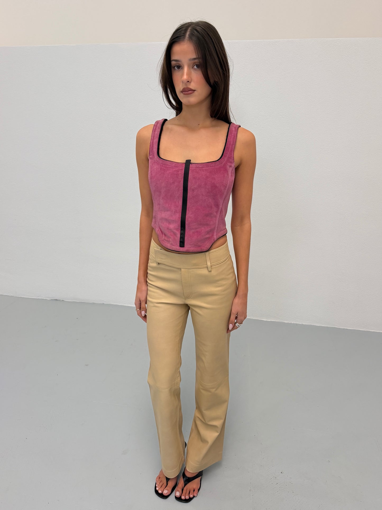 (rare) prada fall winter 1999 suede corset