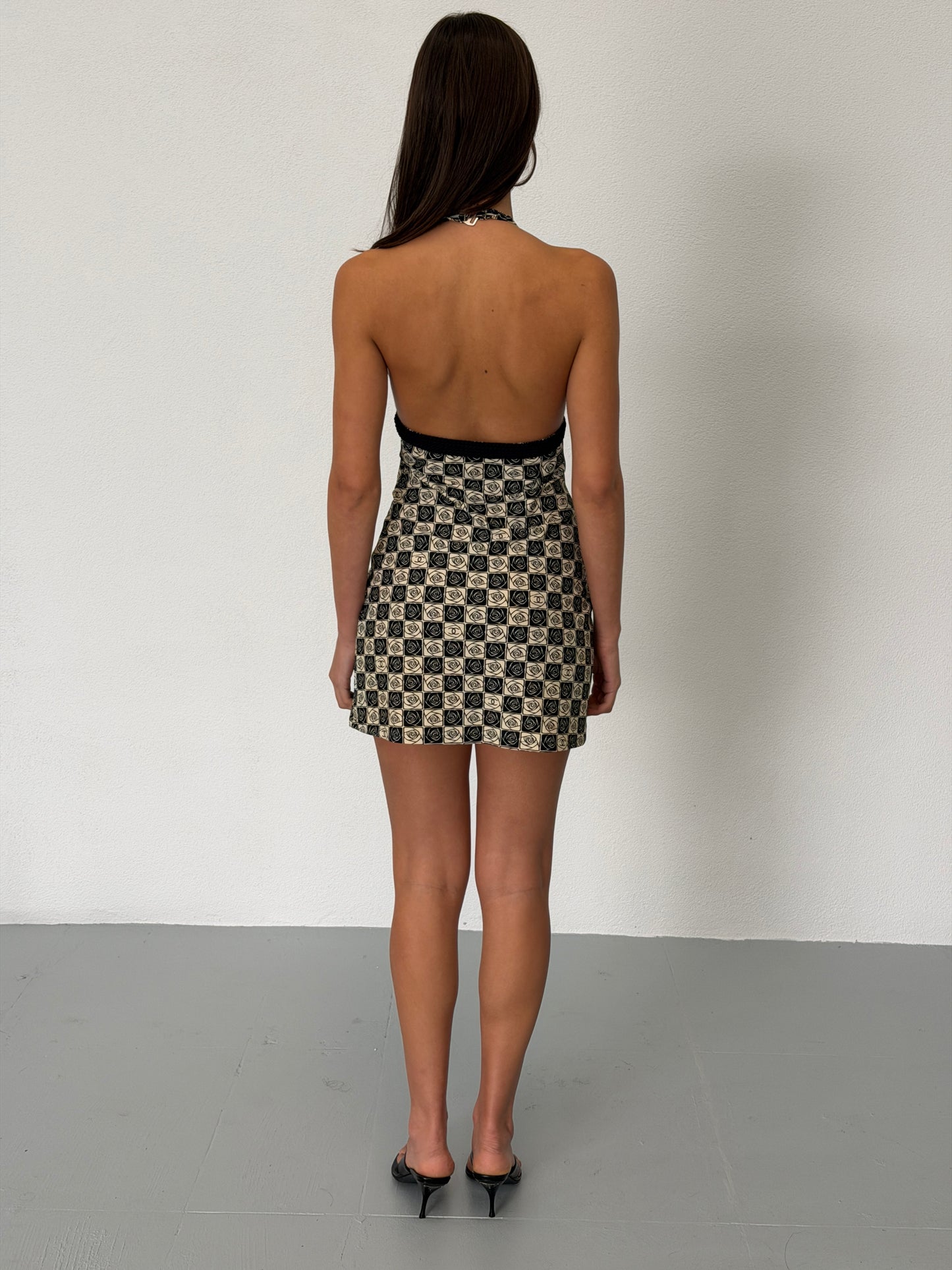 (rare) chanel spring summer 2004 halter neck mini dress