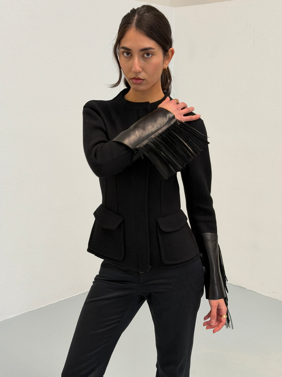 ermanno scervino 1990s leather fringe jacket