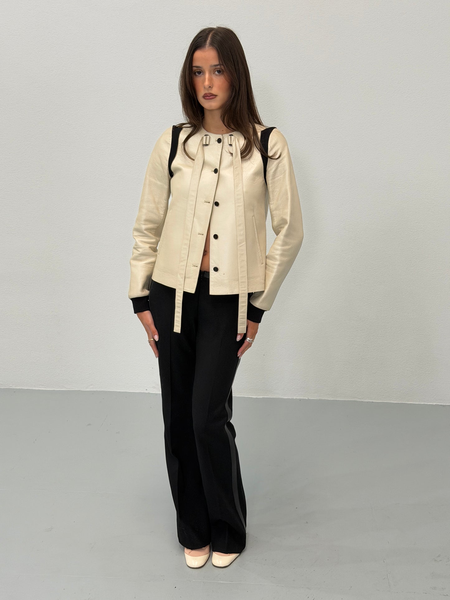 (rare) miu miu spring summer 2000 runway leather jacket