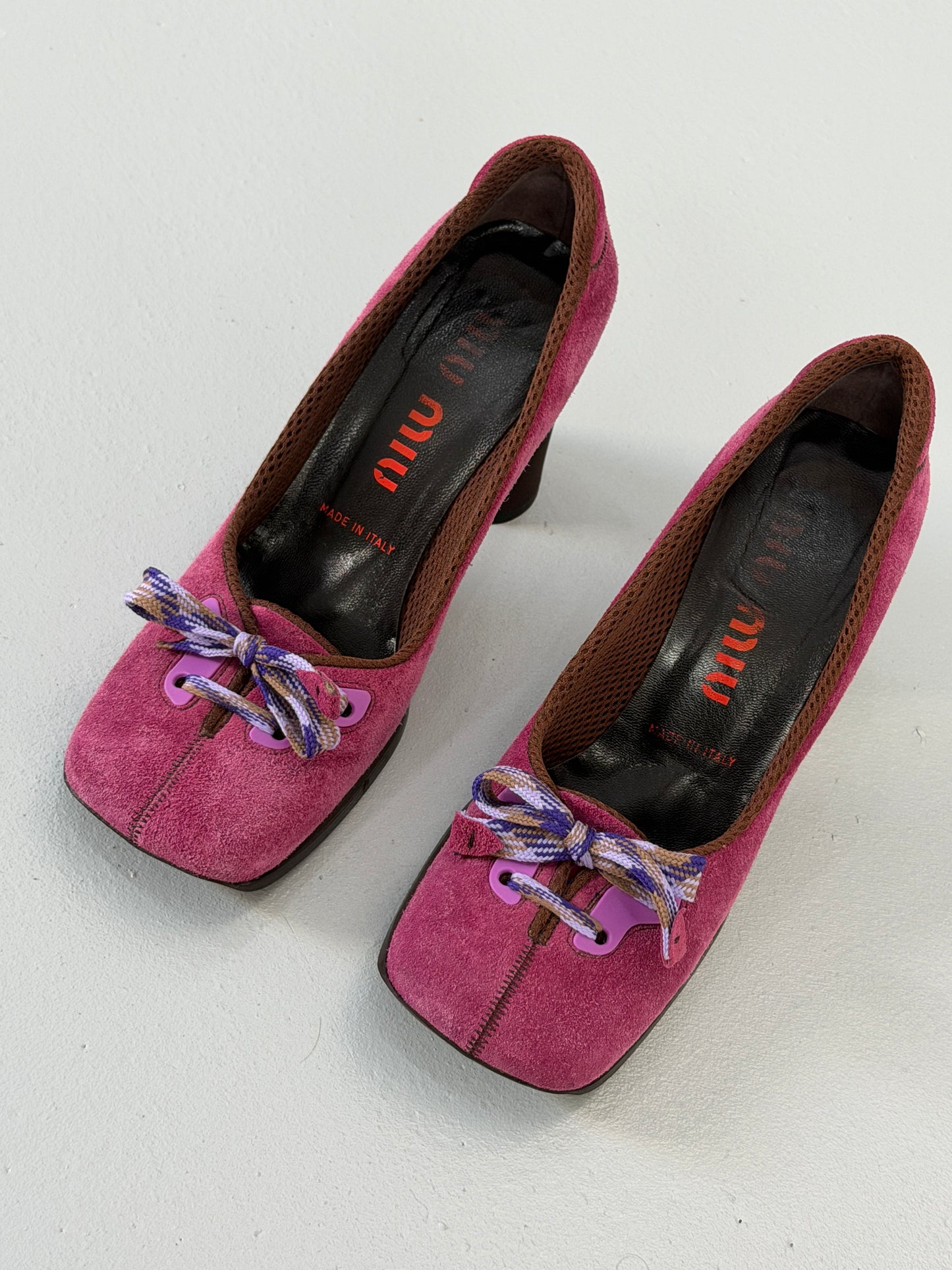 (rare) miu miu fall 1999 butterfly heel suede pumps