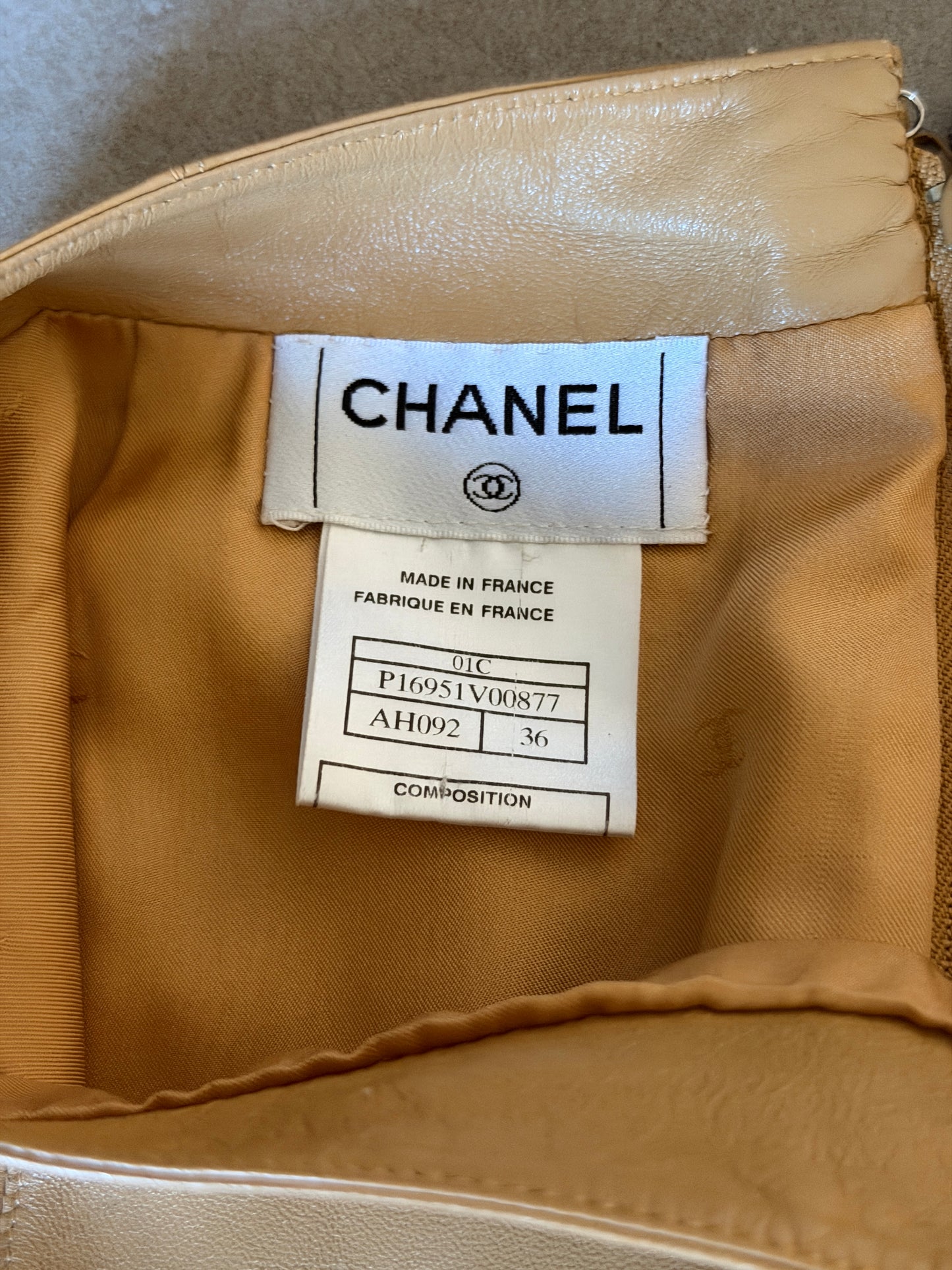 chanel spring 2001 leather skirt