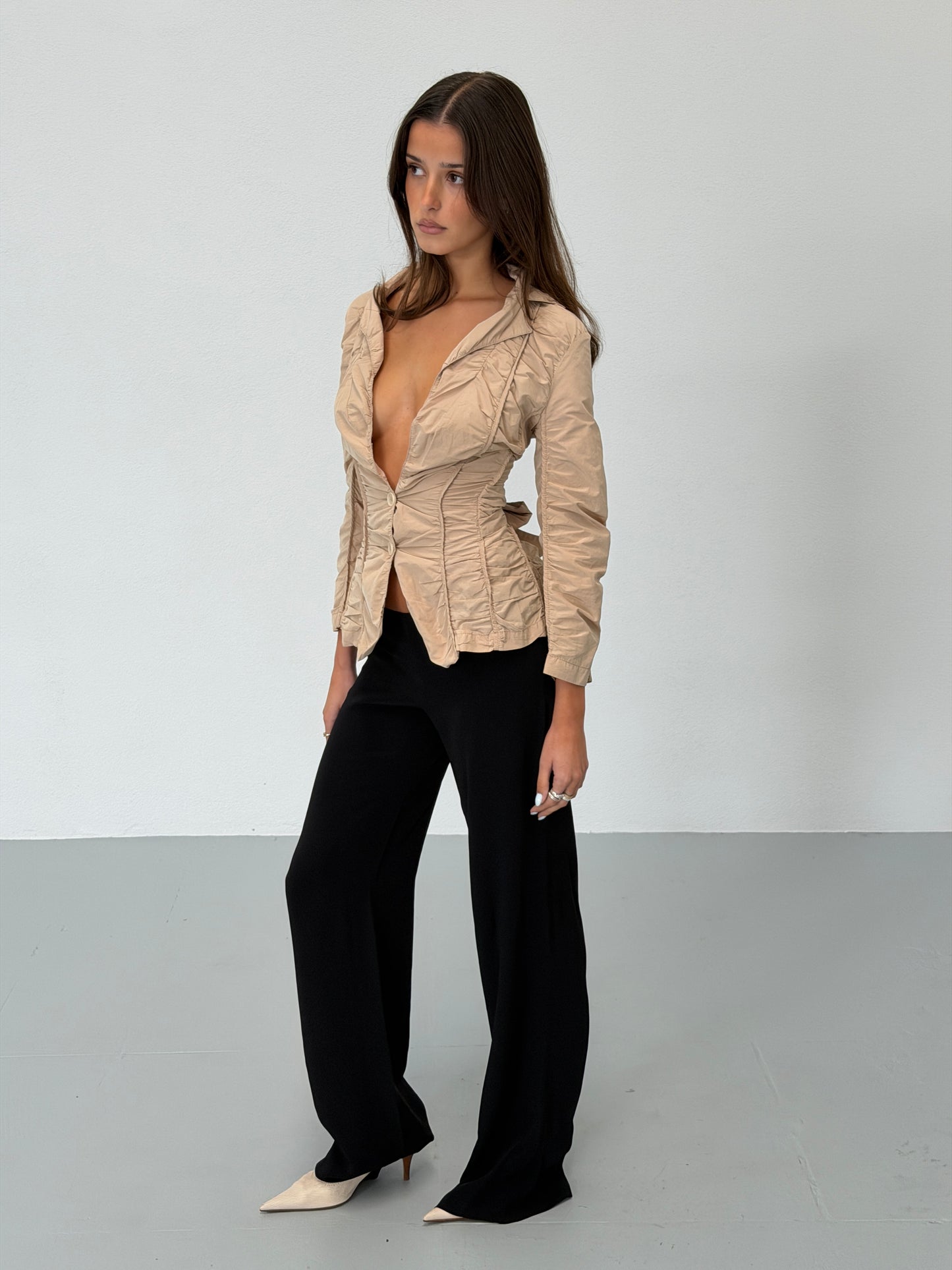 alessandro de benedetti 1990s silk blend trousers