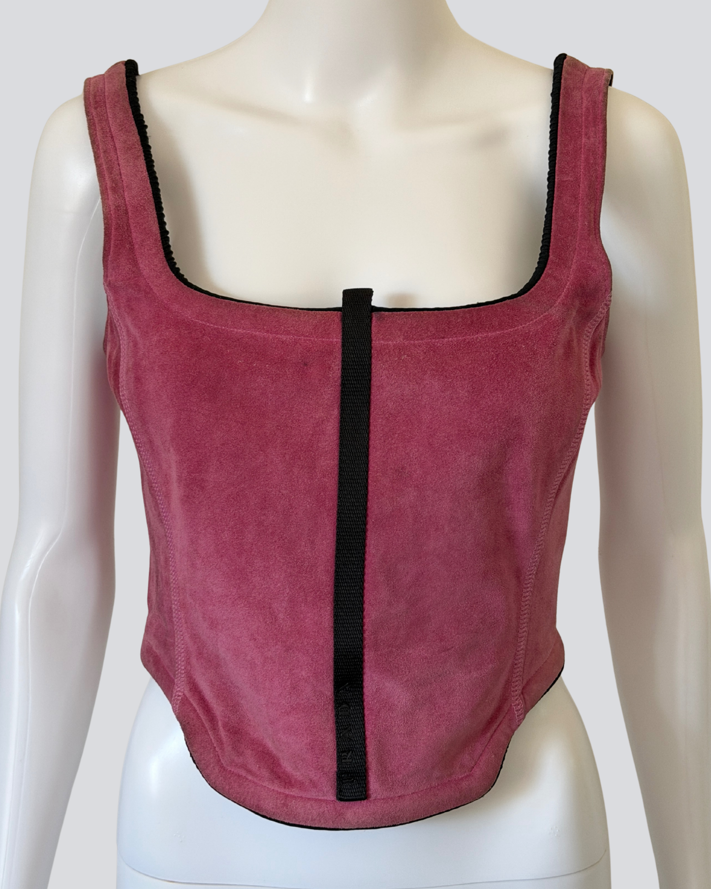 (permanent collection) prada fall winter 1999 suede corset