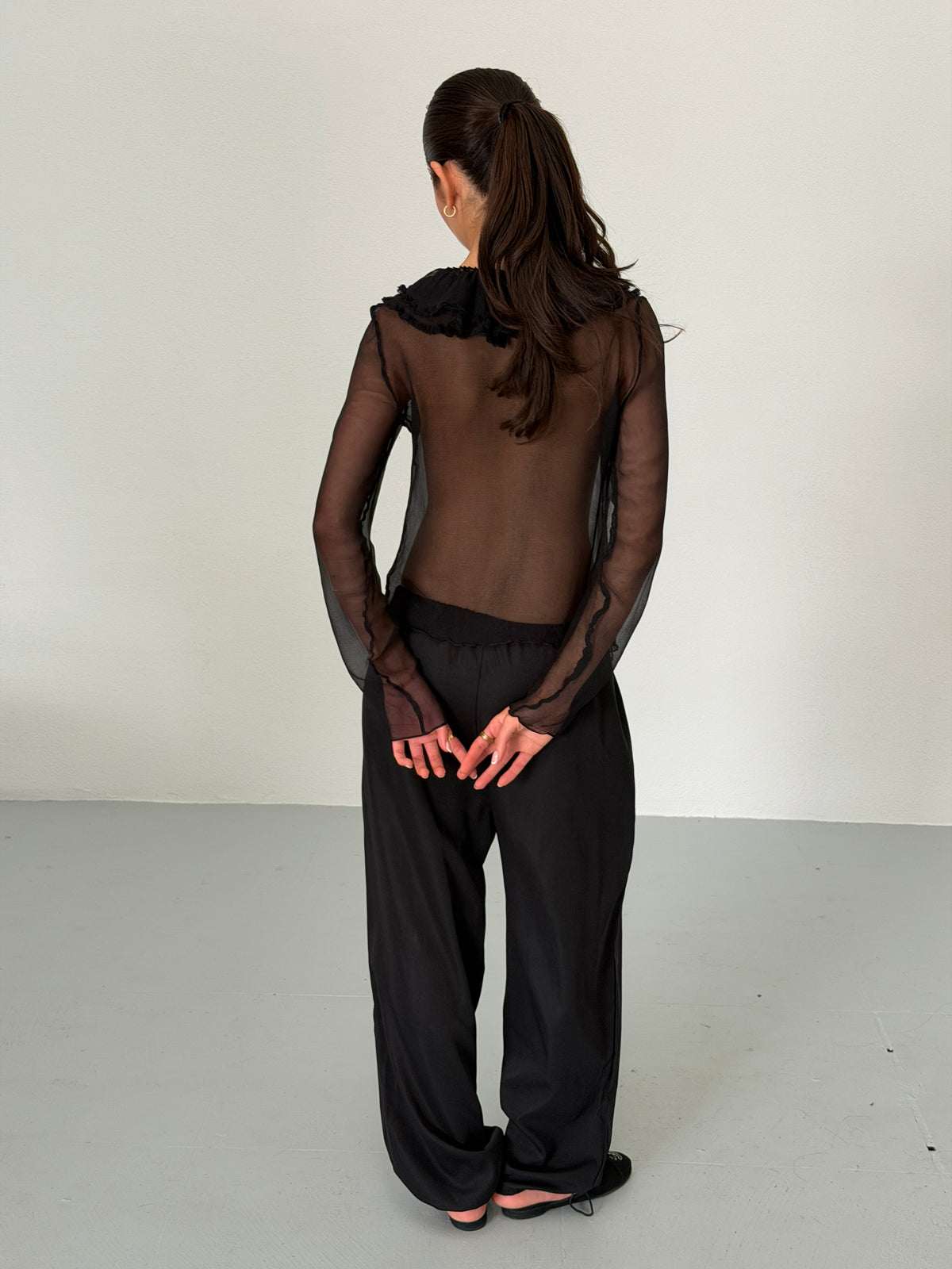 gucci by tom ford 2000s sheer frill top