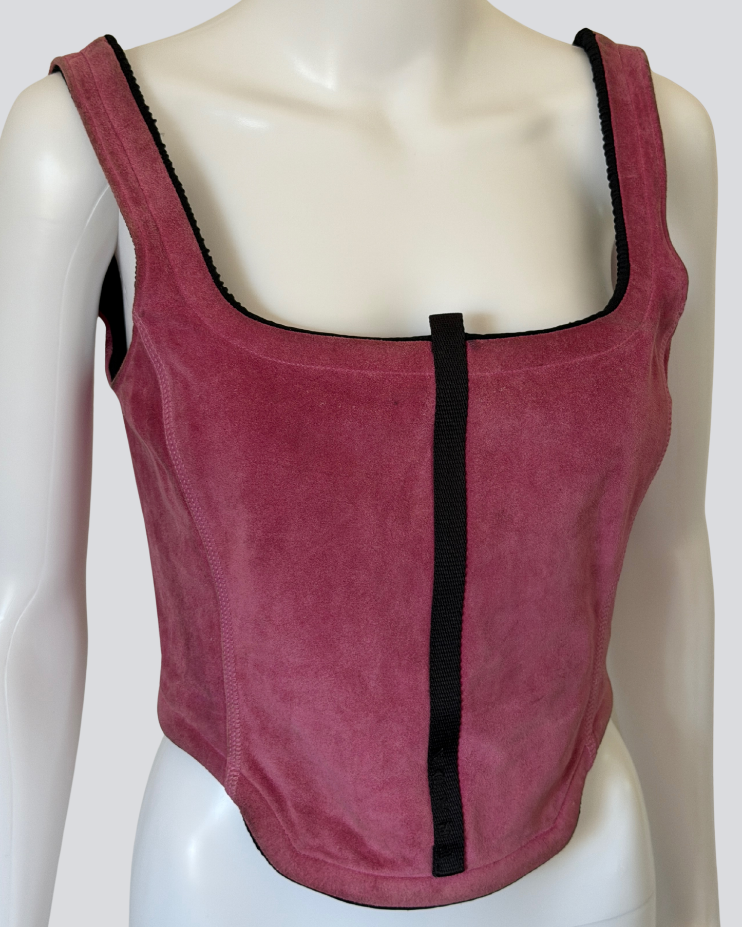 (permanent collection) prada fall winter 1999 suede corset