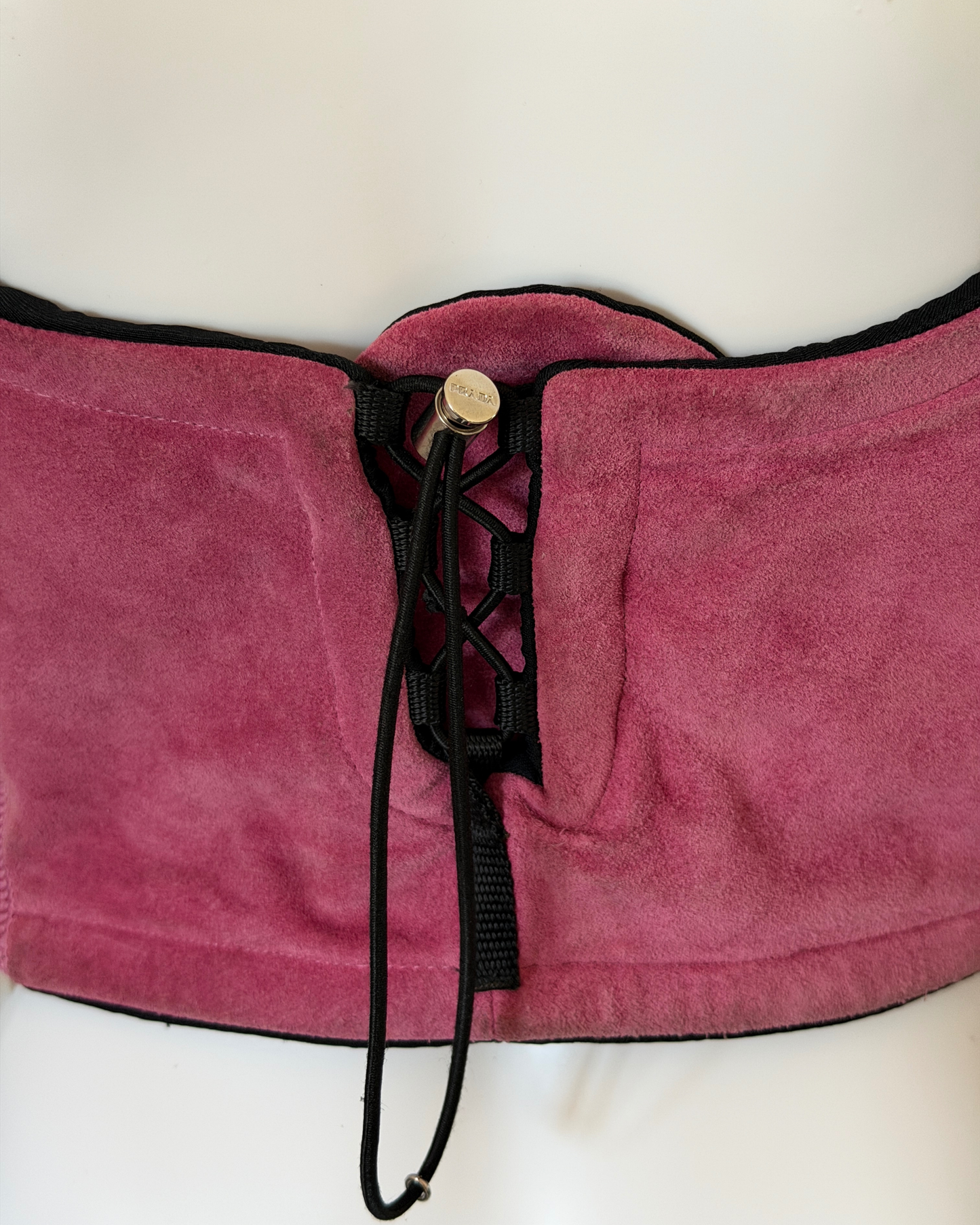 (permanent collection) prada fall winter 1999 suede corset