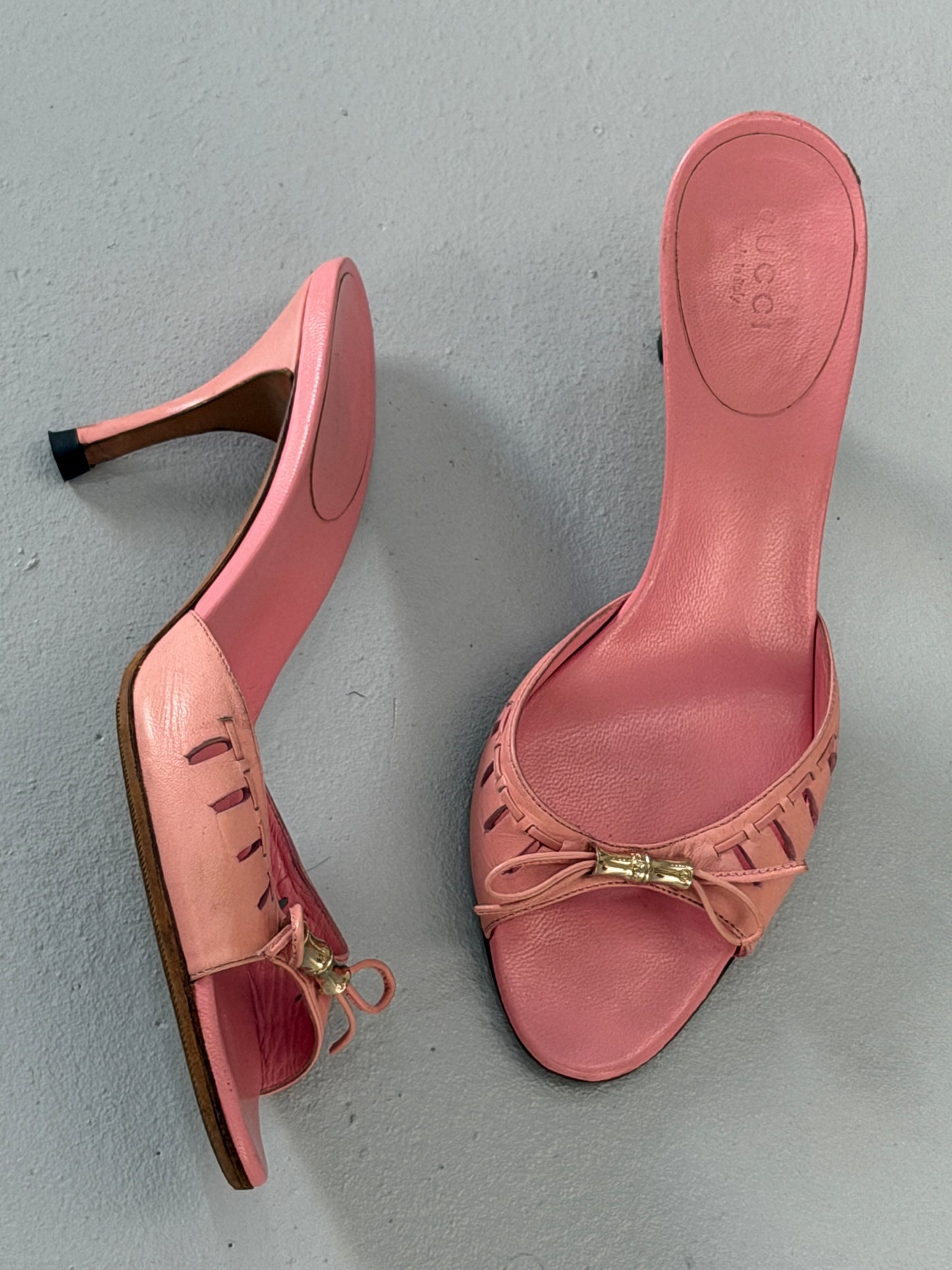 gucci by tom ford pink bamboo heels