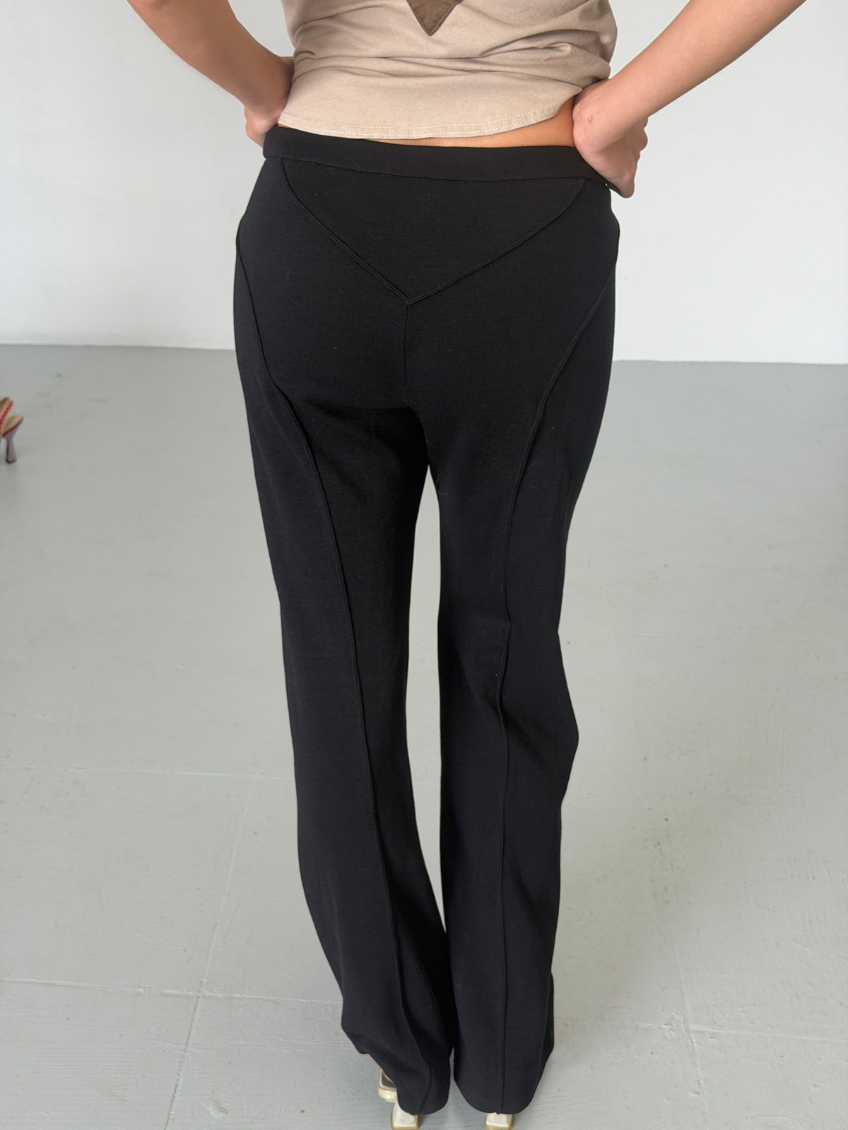 gianni versace couture 1990s black wool flared trousers