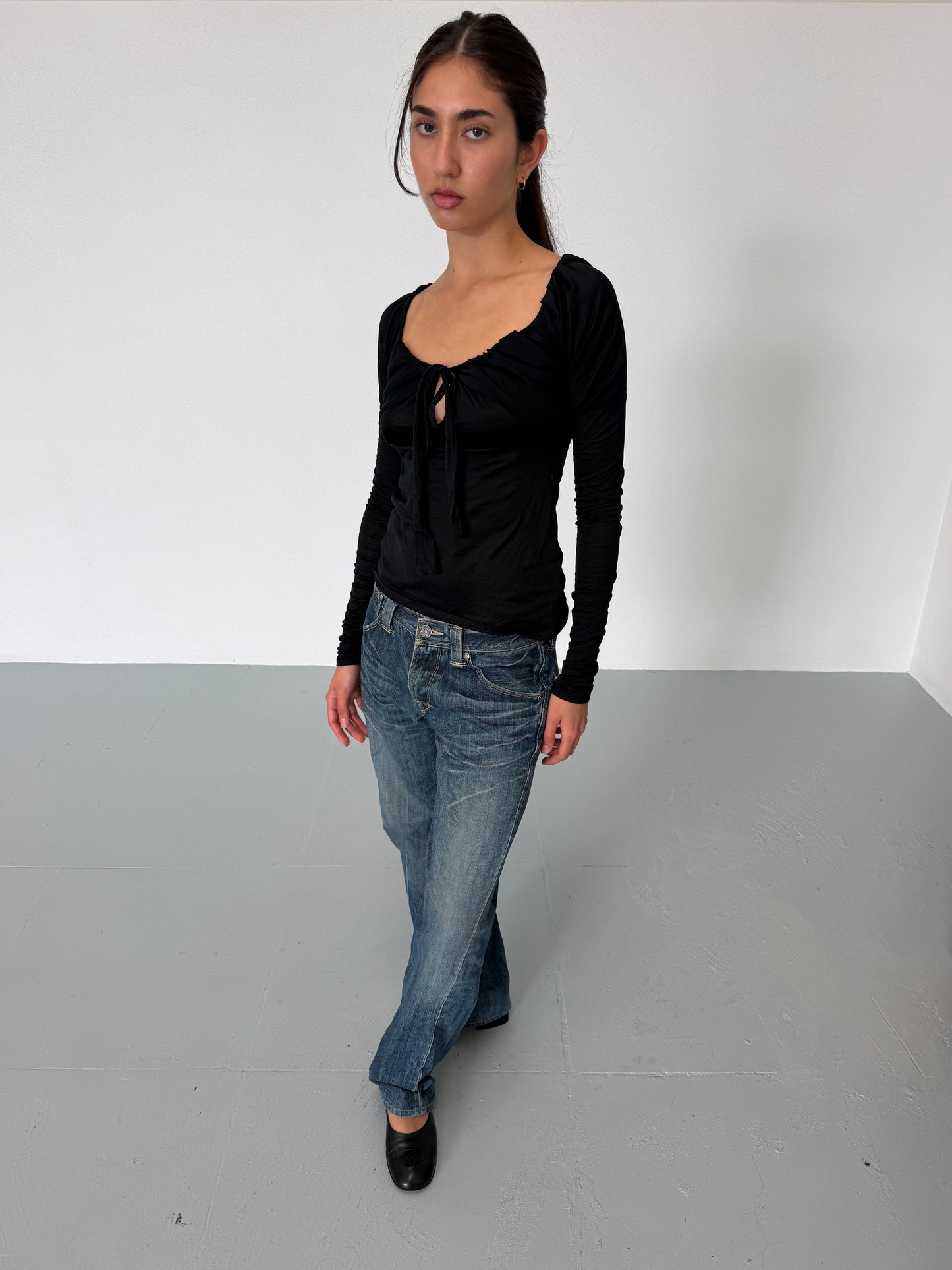 gucci 2000s black long sleeve top