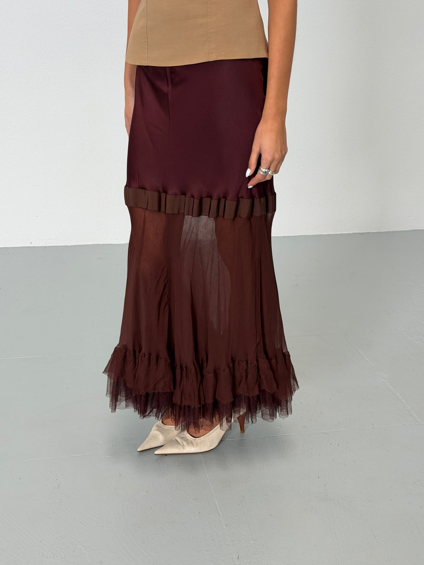 donna karan silk tulle skirt