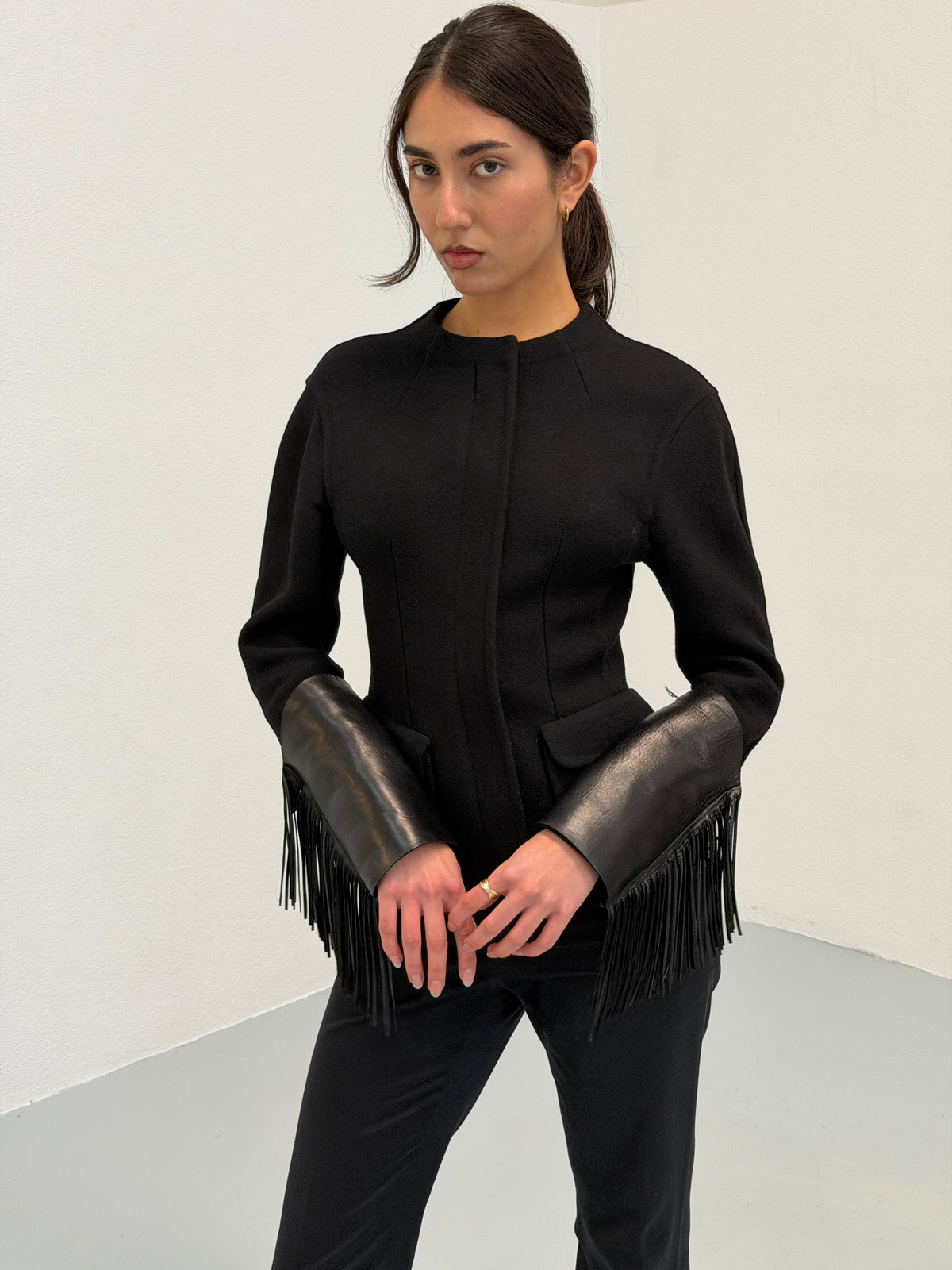 ermanno scervino 1990s leather fringe jacket
