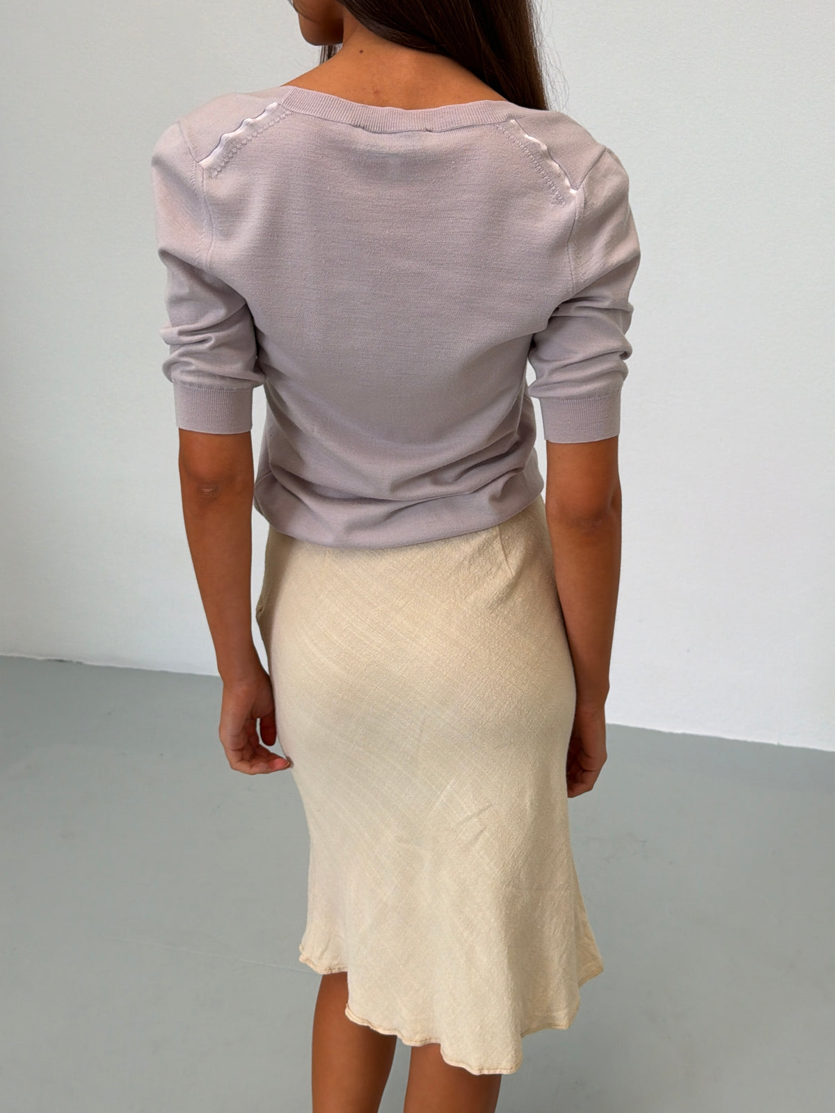 prada spring 1998 ivory midi skirt