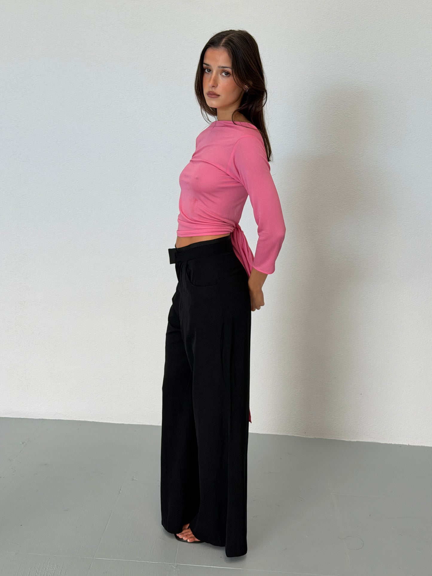 yves saint laurent 1980s backless wrap blouse