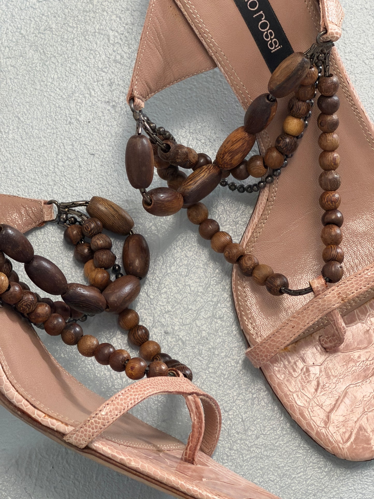 sergio rossi 1990s beaded heels