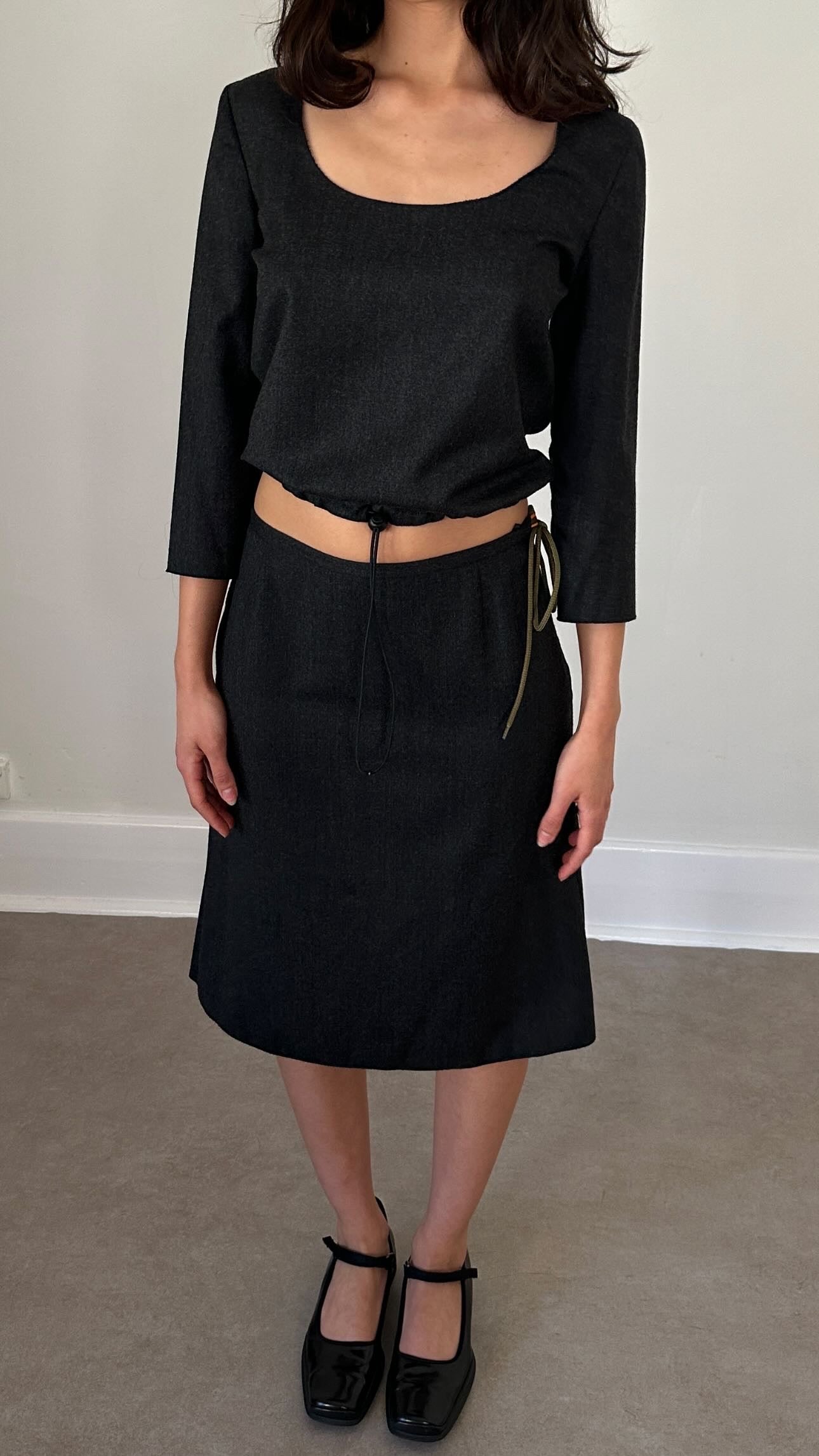 miu miu fw 1999 grey two-piece set