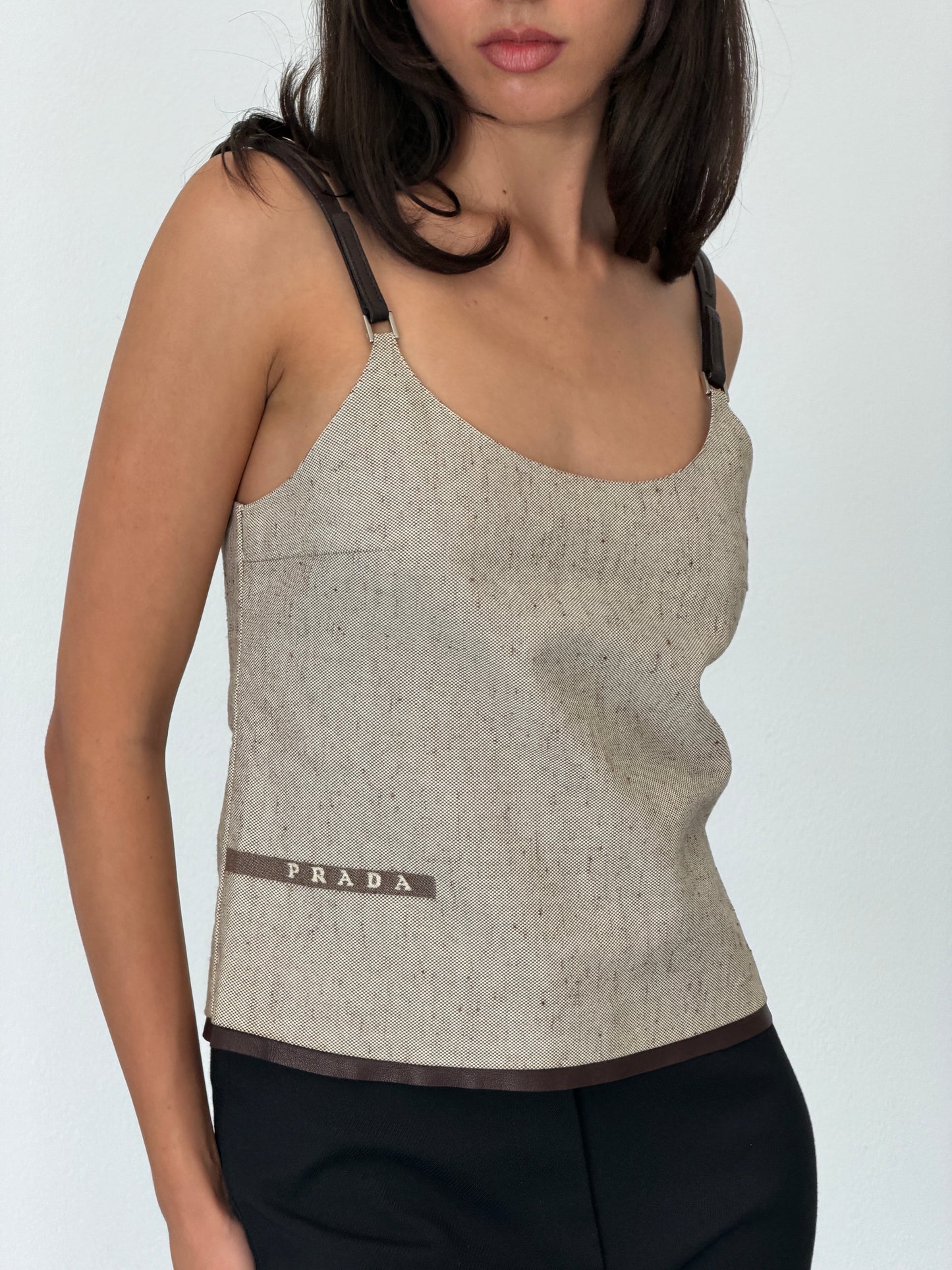 (reserved) prada spring 1999 runway linen top