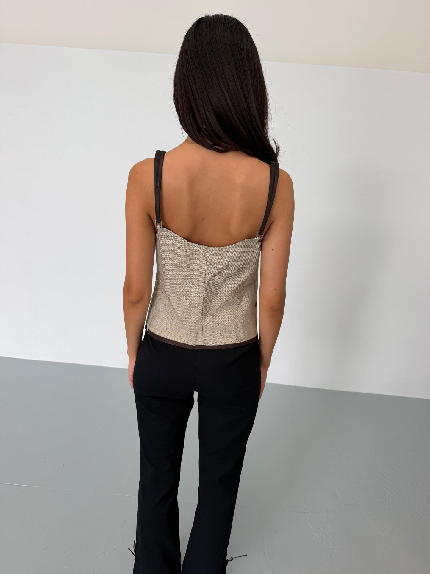 (reserved) prada spring 1999 runway linen top