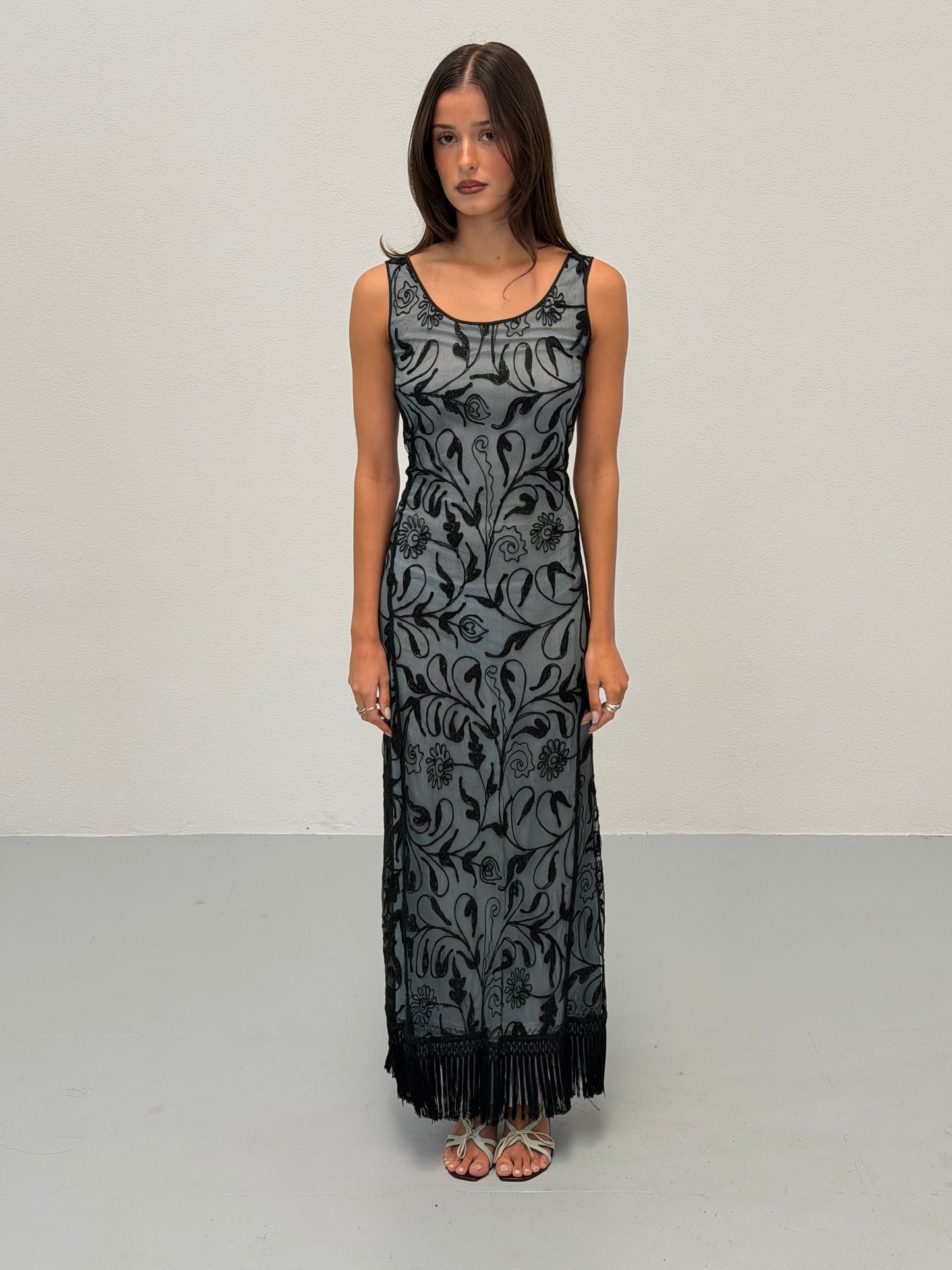 (rare) emporio armani spring 1997 runway embroidered gown