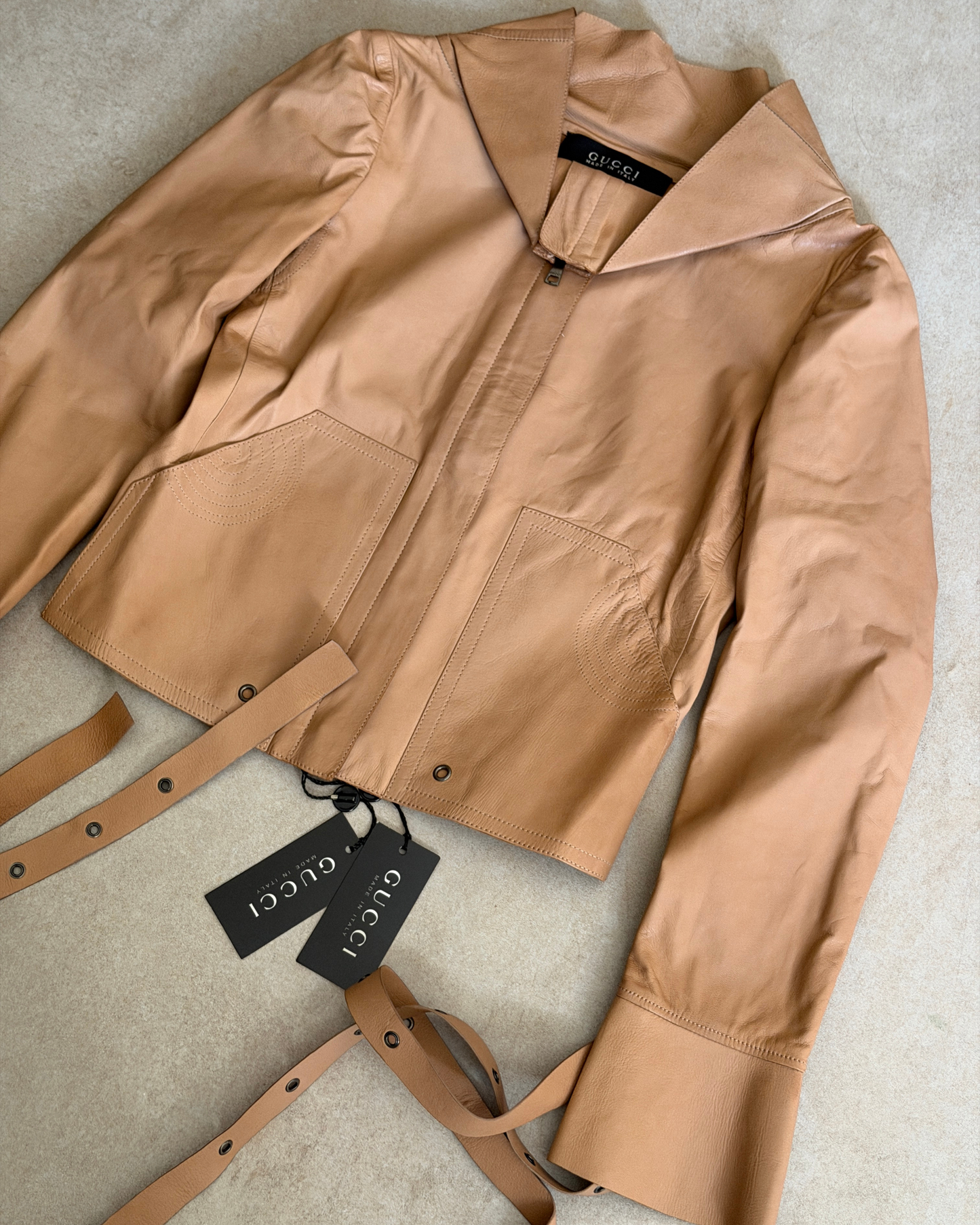 (rare) gucci fall 2003 by tom ford leather jacket