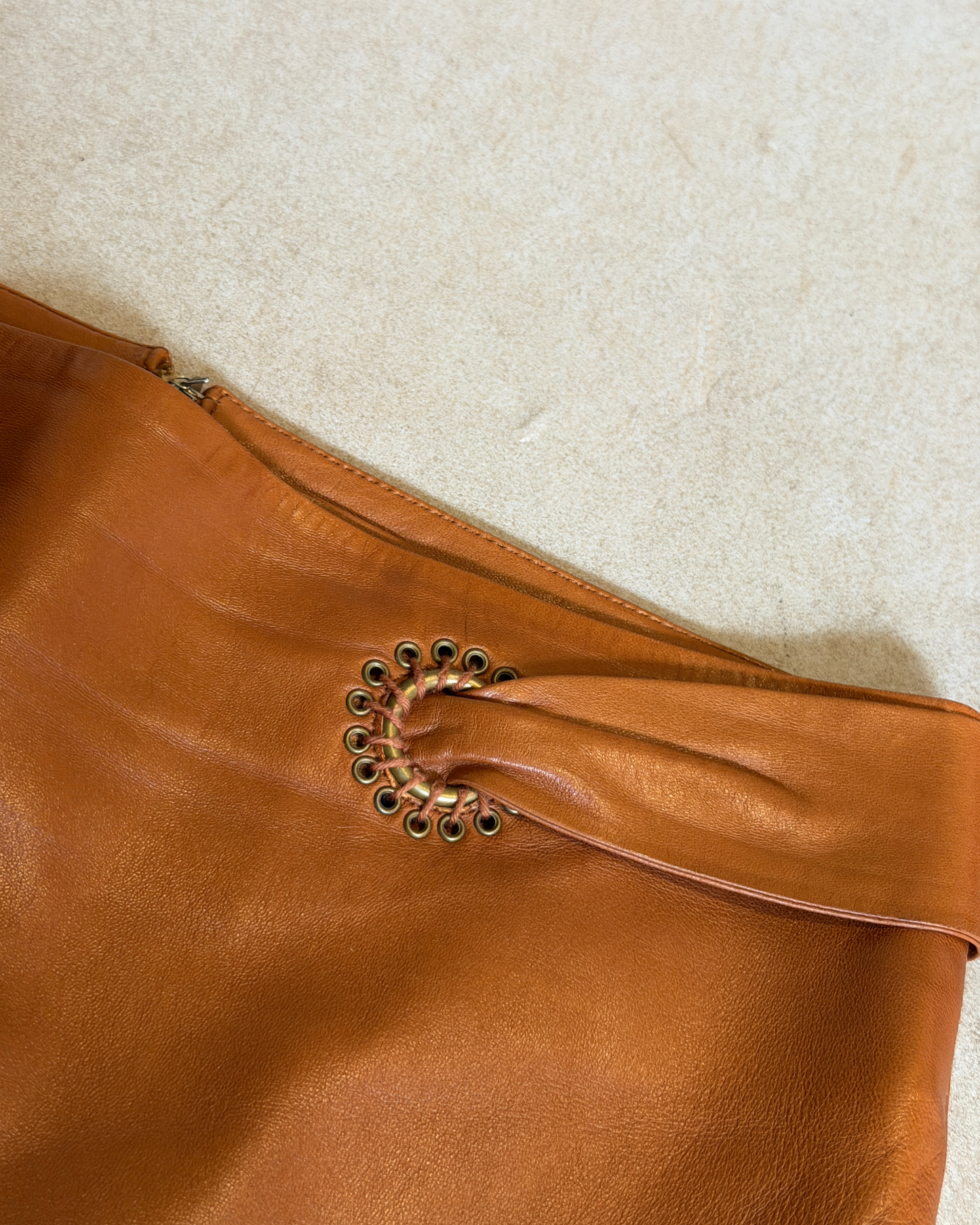 yves saint laurent fall 2002 by tom ford leather skirt