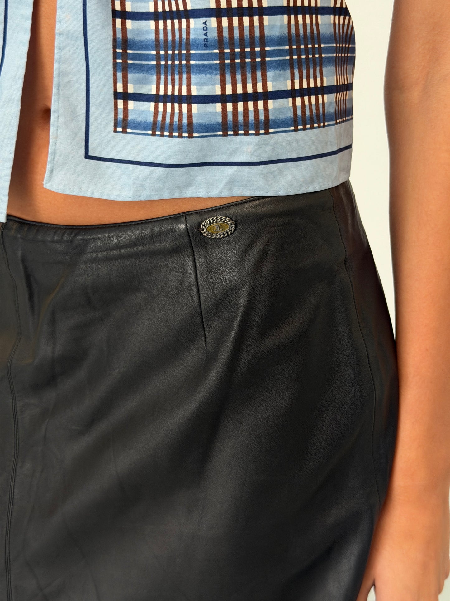 chanel spring 2005 leather skirt