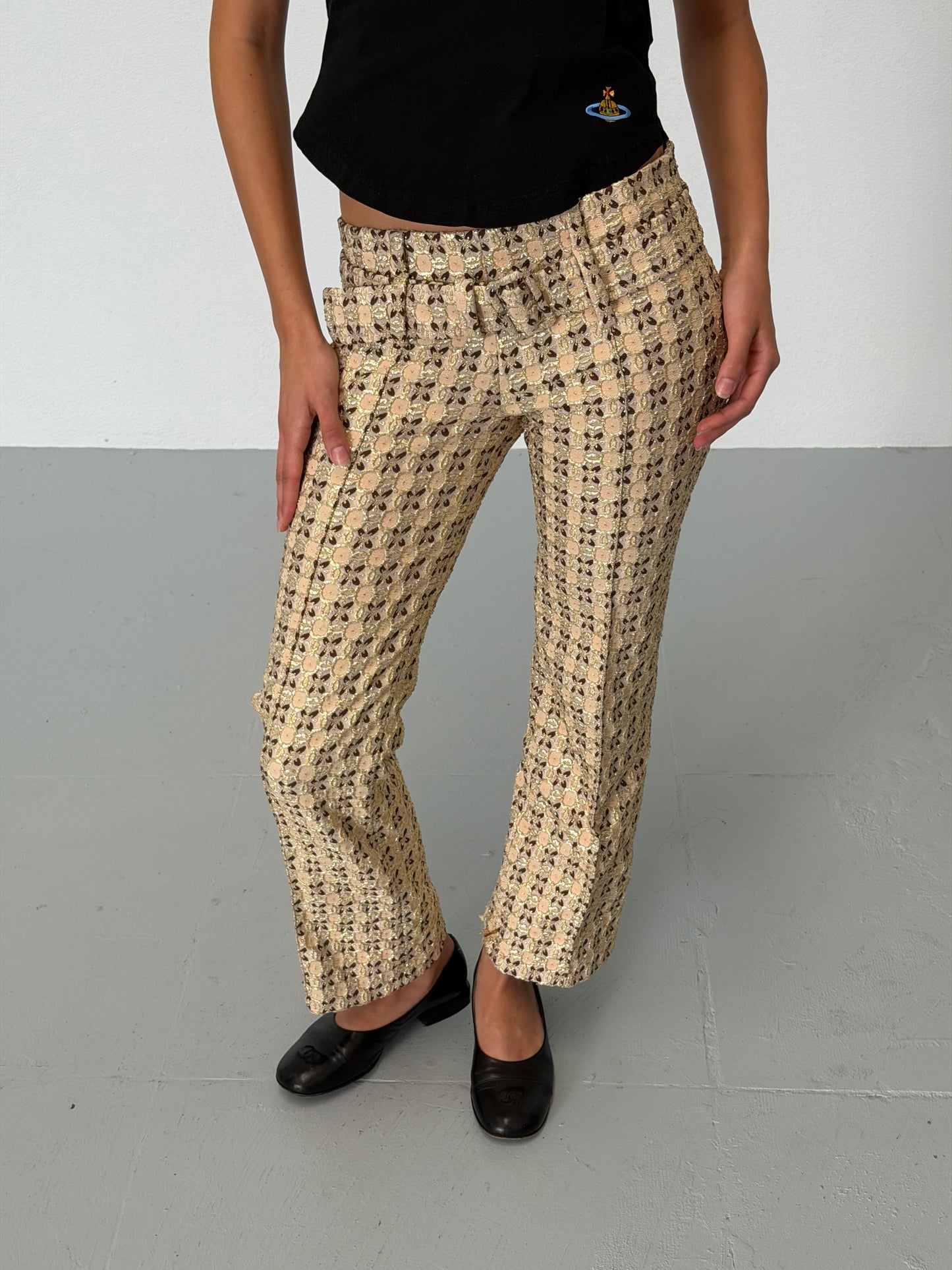 prada spring 2002 lamé jacquard trousers