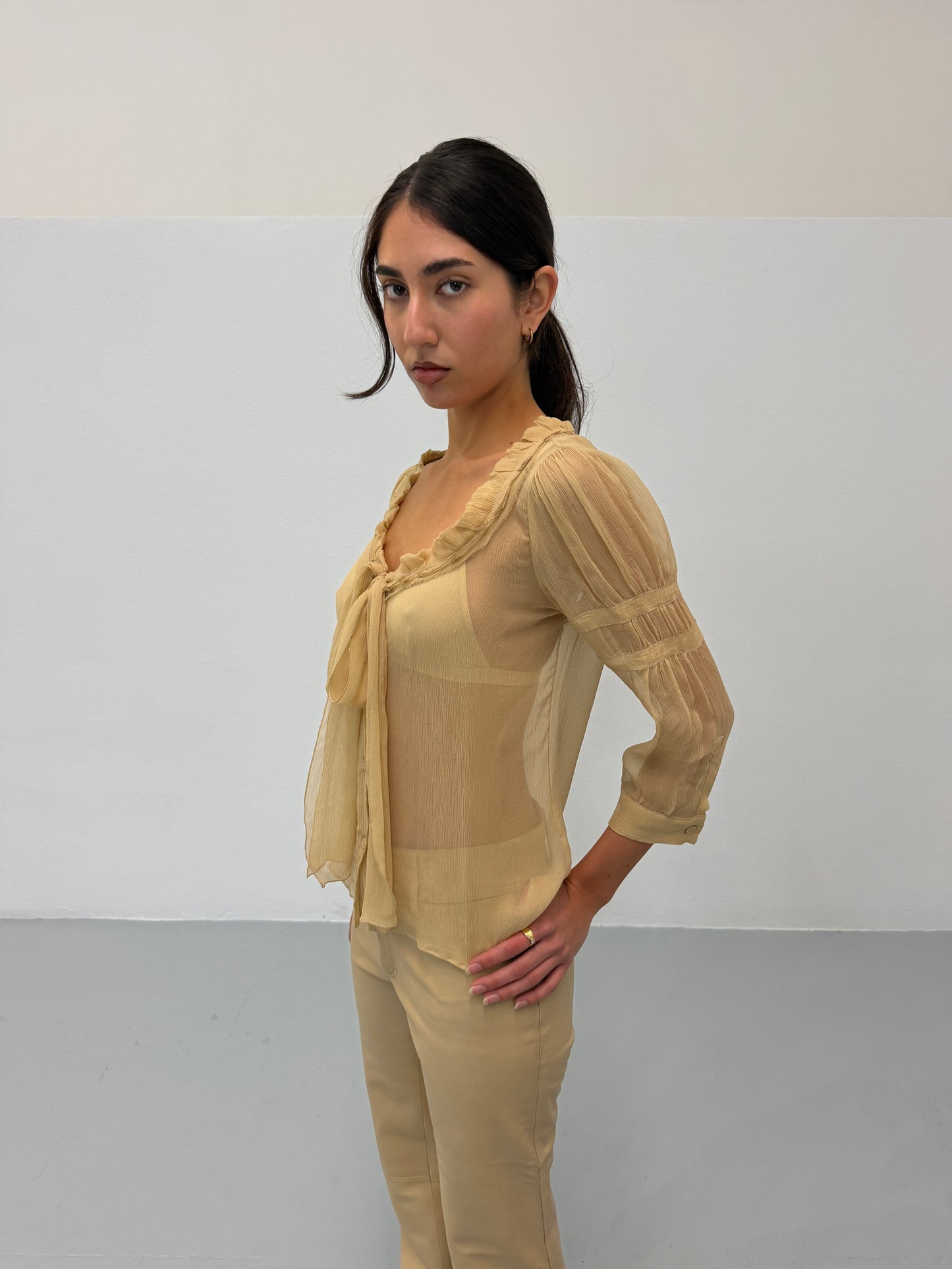 prada 1990s sheer blouse