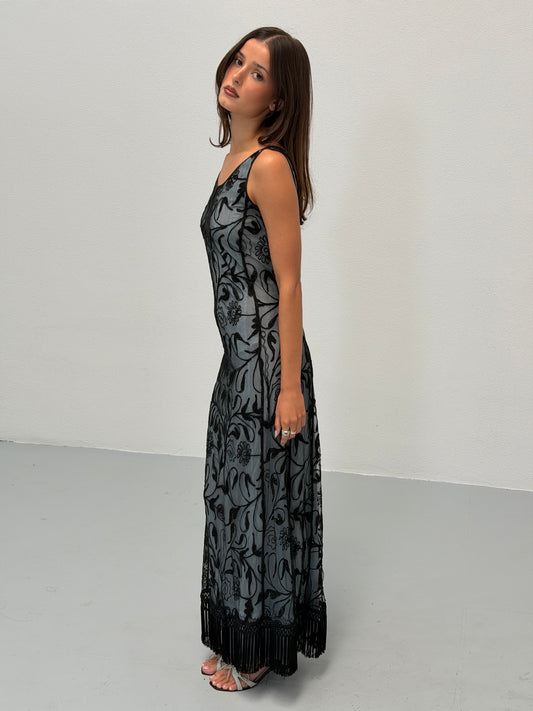 (rare) emporio armani spring 1997 runway embroidered gown