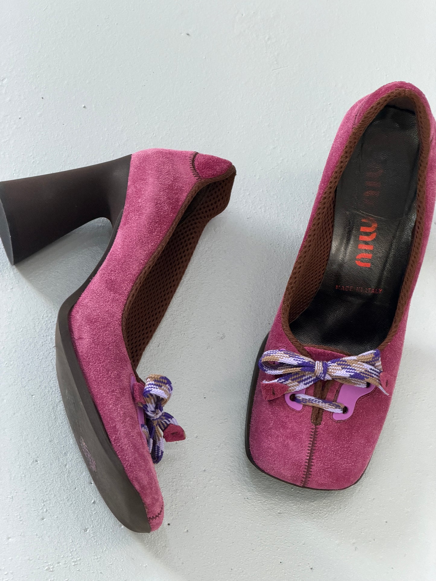 (rare) miu miu fall 1999 butterfly heel suede pumps
