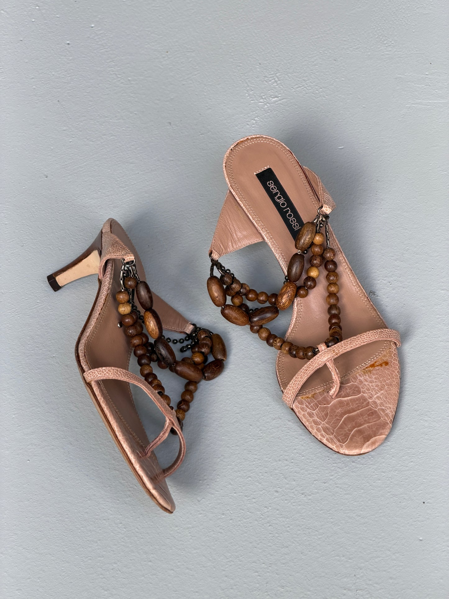 sergio rossi 1990s beaded heels