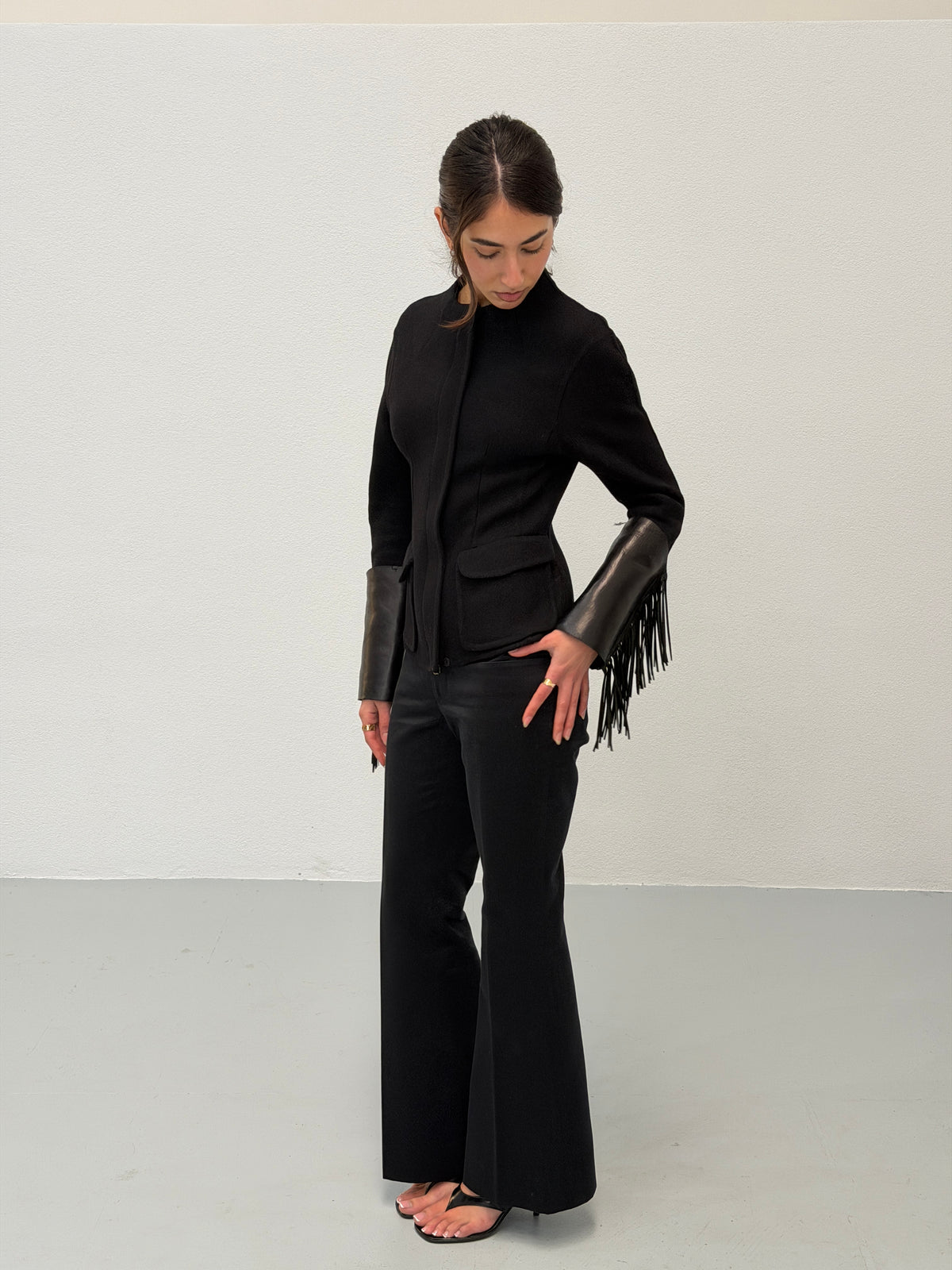 ermanno scervino 1990s leather fringe jacket