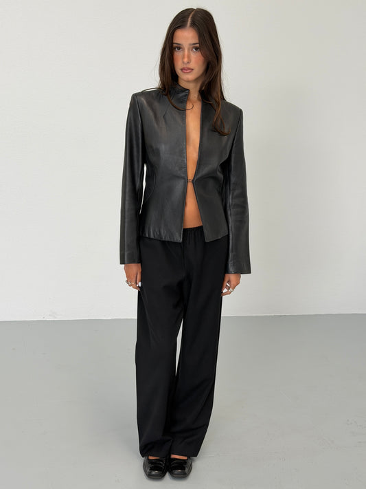 dkny 2000s eyelet leather jacket