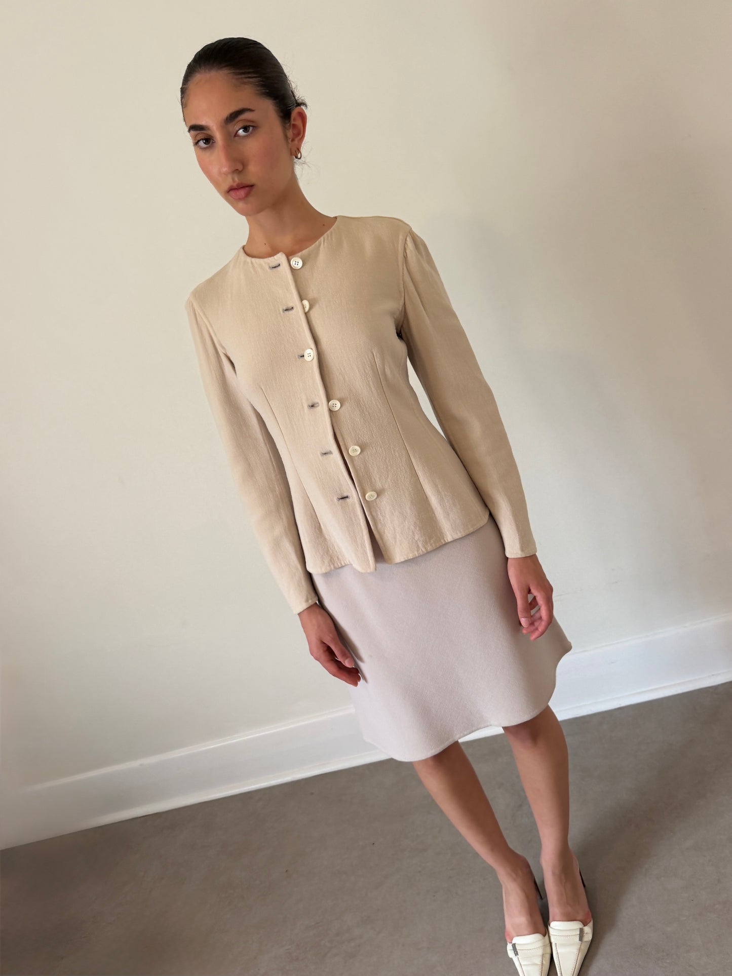 prada 90s ivory fitted jacket