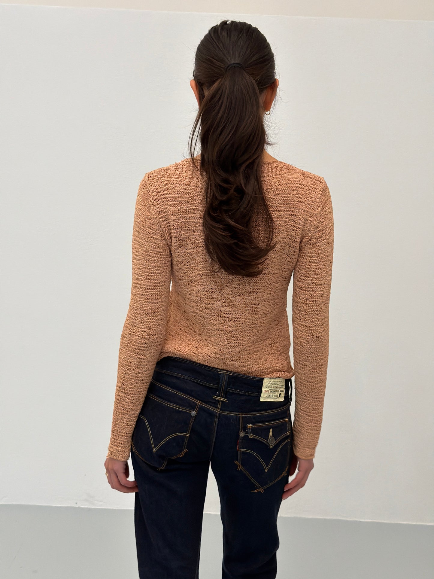 dkny 1990s blush pink knit