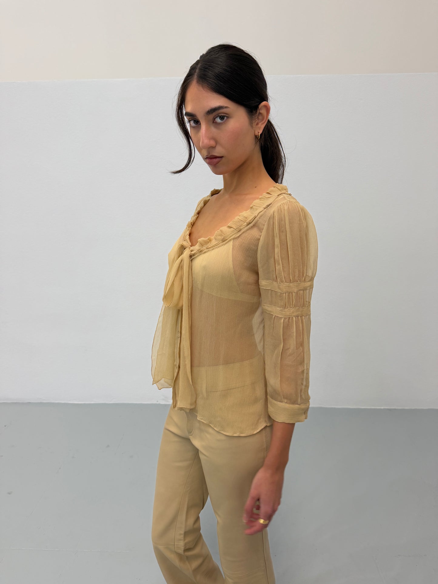prada 1990s sheer blouse