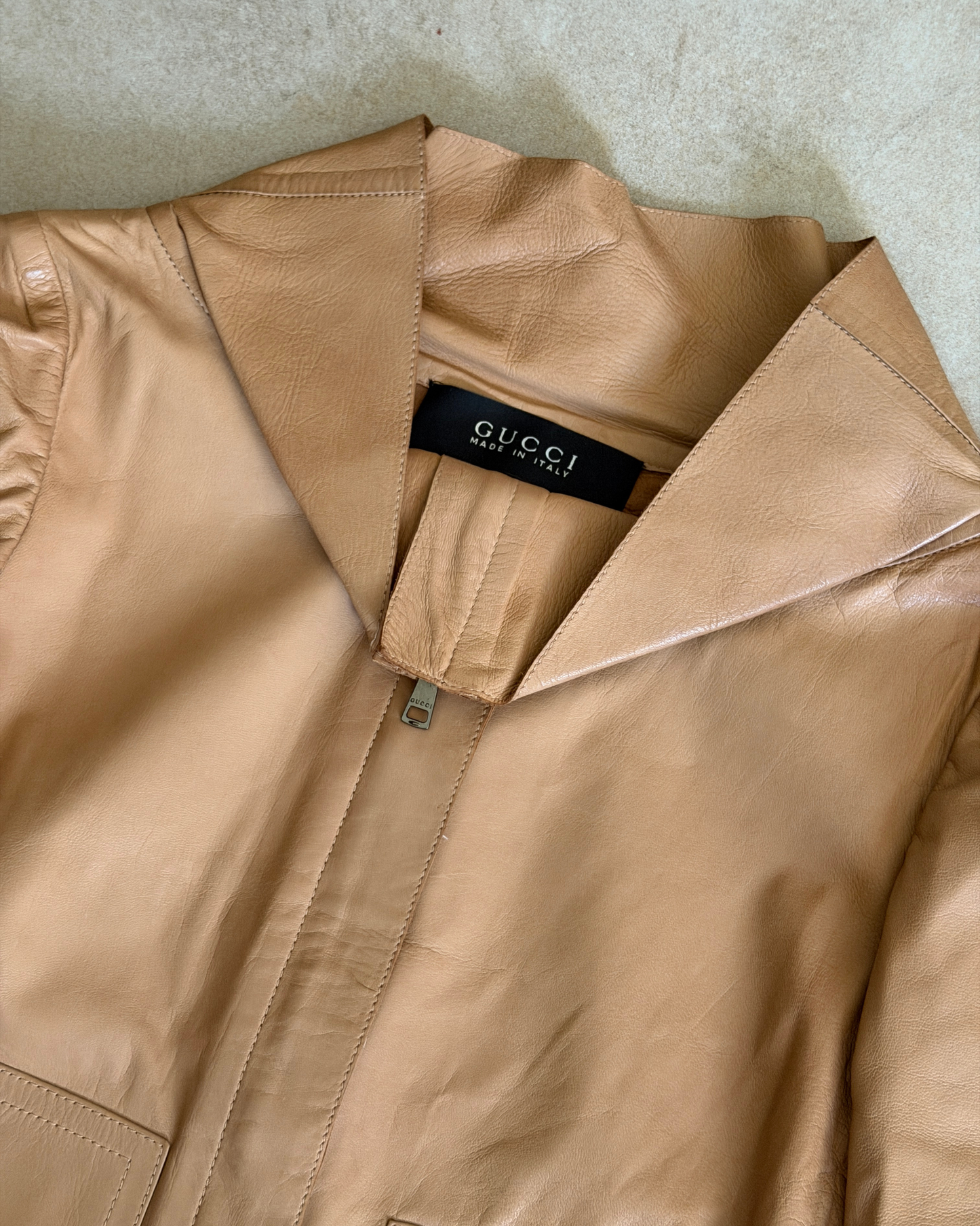 (rare) gucci fall 2003 by tom ford leather jacket