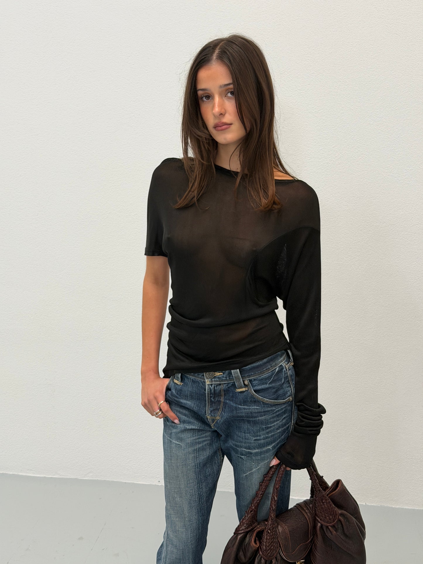 (rare) alexander mcqueen fall winter 1997 asymmetrical top