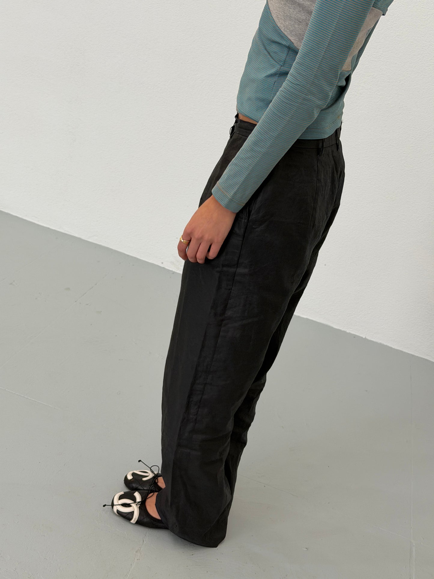 jil sander 1990s coated pants