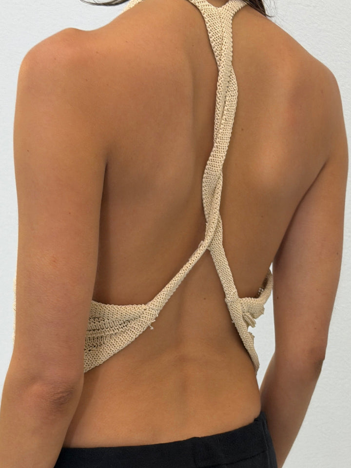 emporio armani 1990s racer back twist top