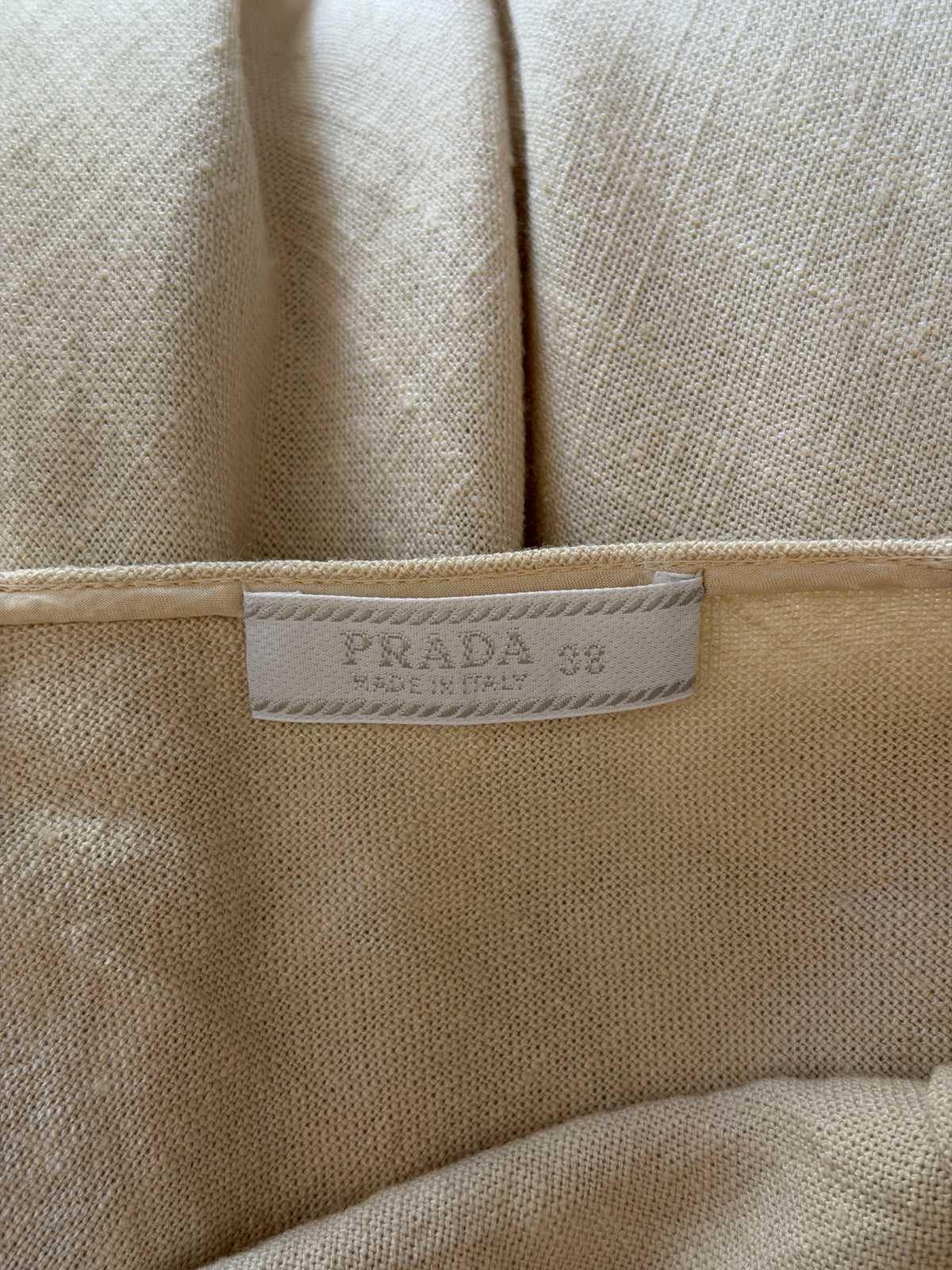 prada spring 1998 ivory midi skirt