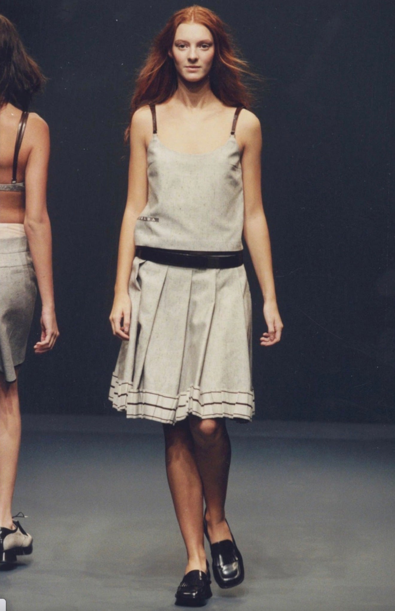(reserved) prada spring 1999 runway linen top