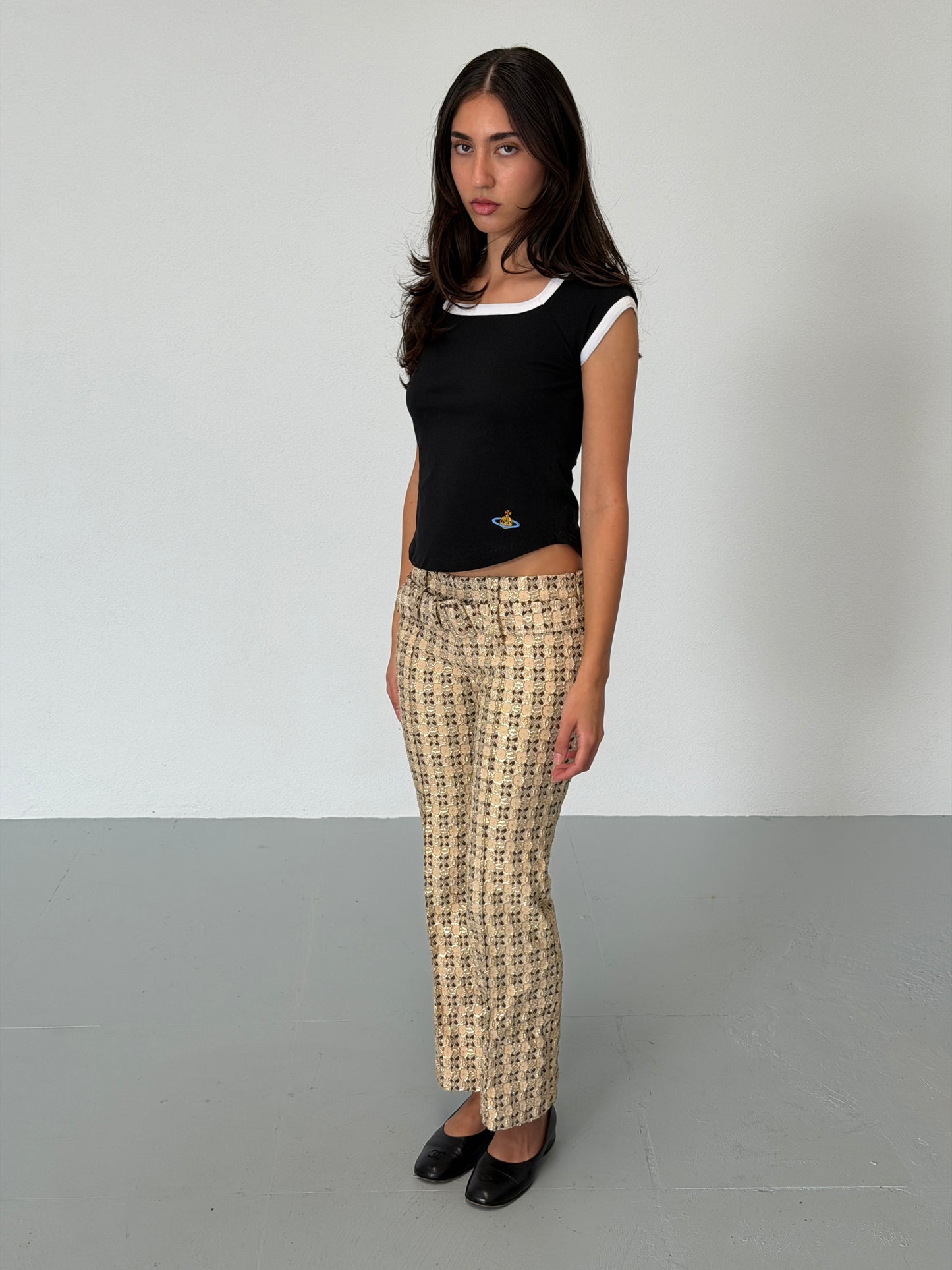 prada spring 2002 lamé jacquard trousers